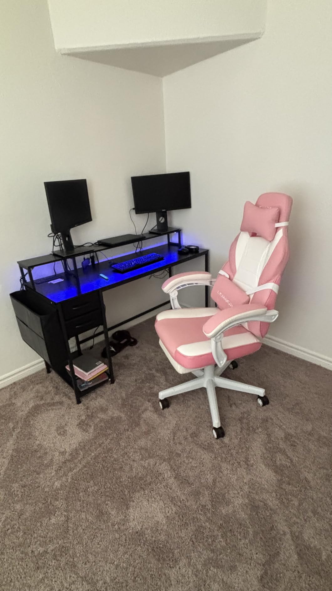 LEMBERI Big and Tall Gaming Chair, 400lb Capacity, Red | Heavy-duty steel frame, wide seat & high back, PU leather, massage lumbar cushion, footrest, linkage armrests for office customer photo 1