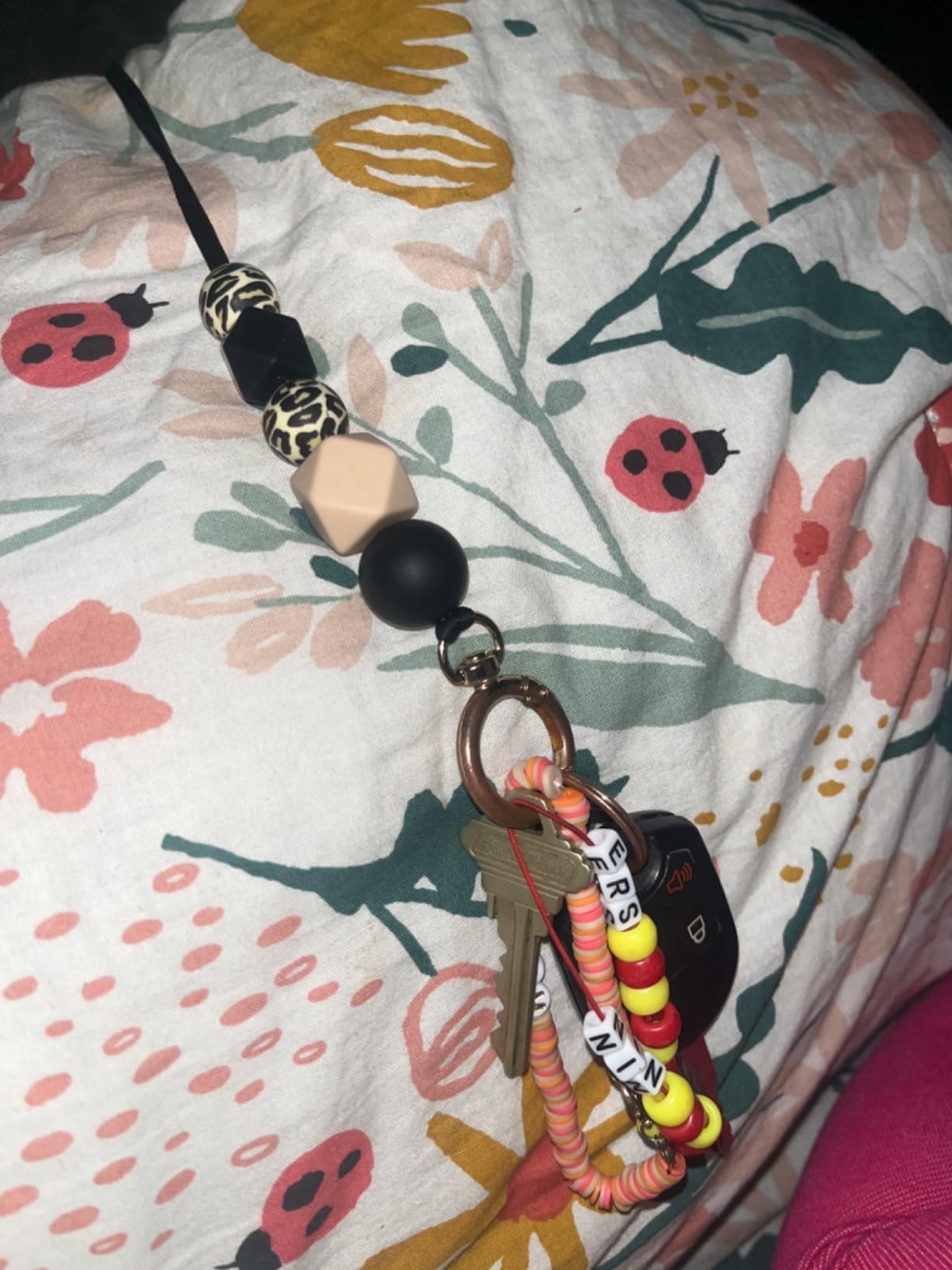 Teacher Lanyards for ID Badges and Keys, Cute Silicone Beaded Lanyard | for Women Nurse Employees Students customer photo 2