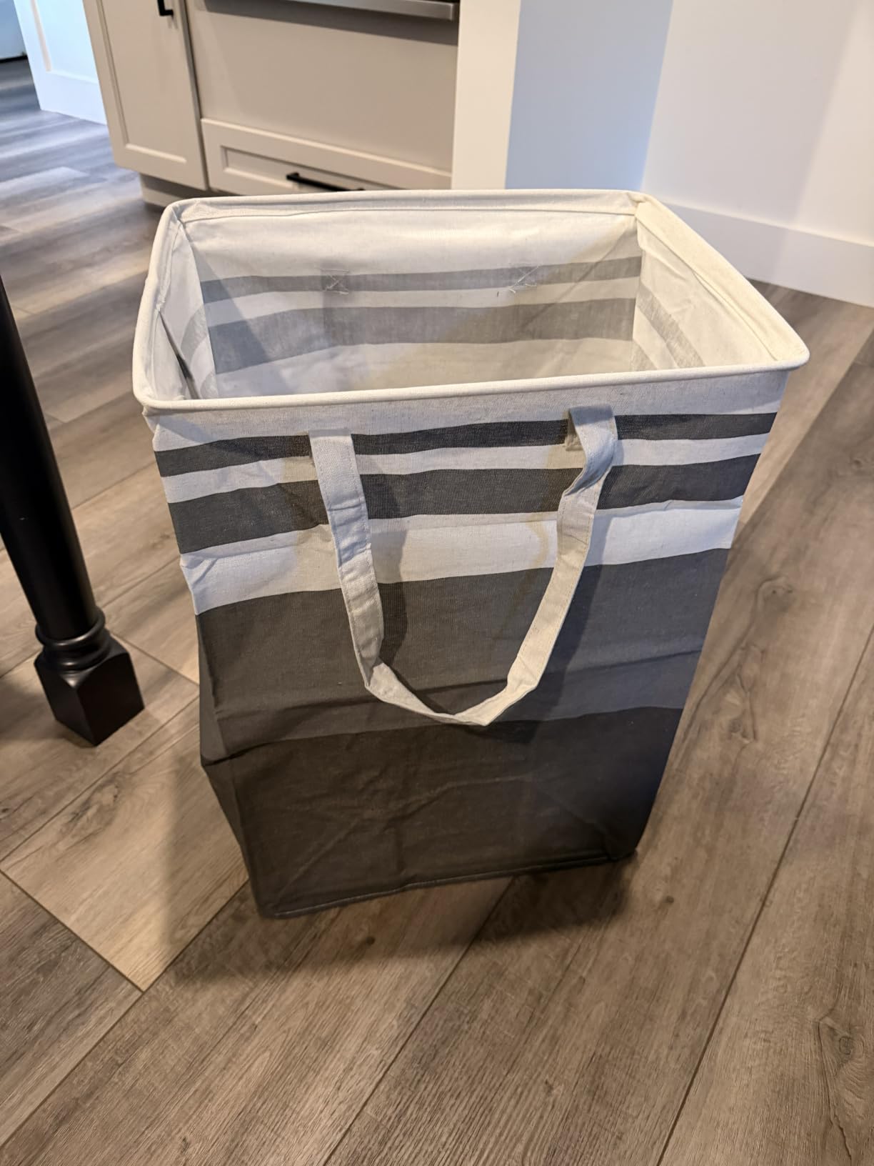 HomeHacks 2 Pack Large Laundry Baskets, Waterproof, Freestanding Laundry Hampers, Collapsible Clothes Hamper with Reinforced Handles in Laundry Room, College Dorm, Bathroom, Bedroom (Grey, 75Lx2) customer photo 2