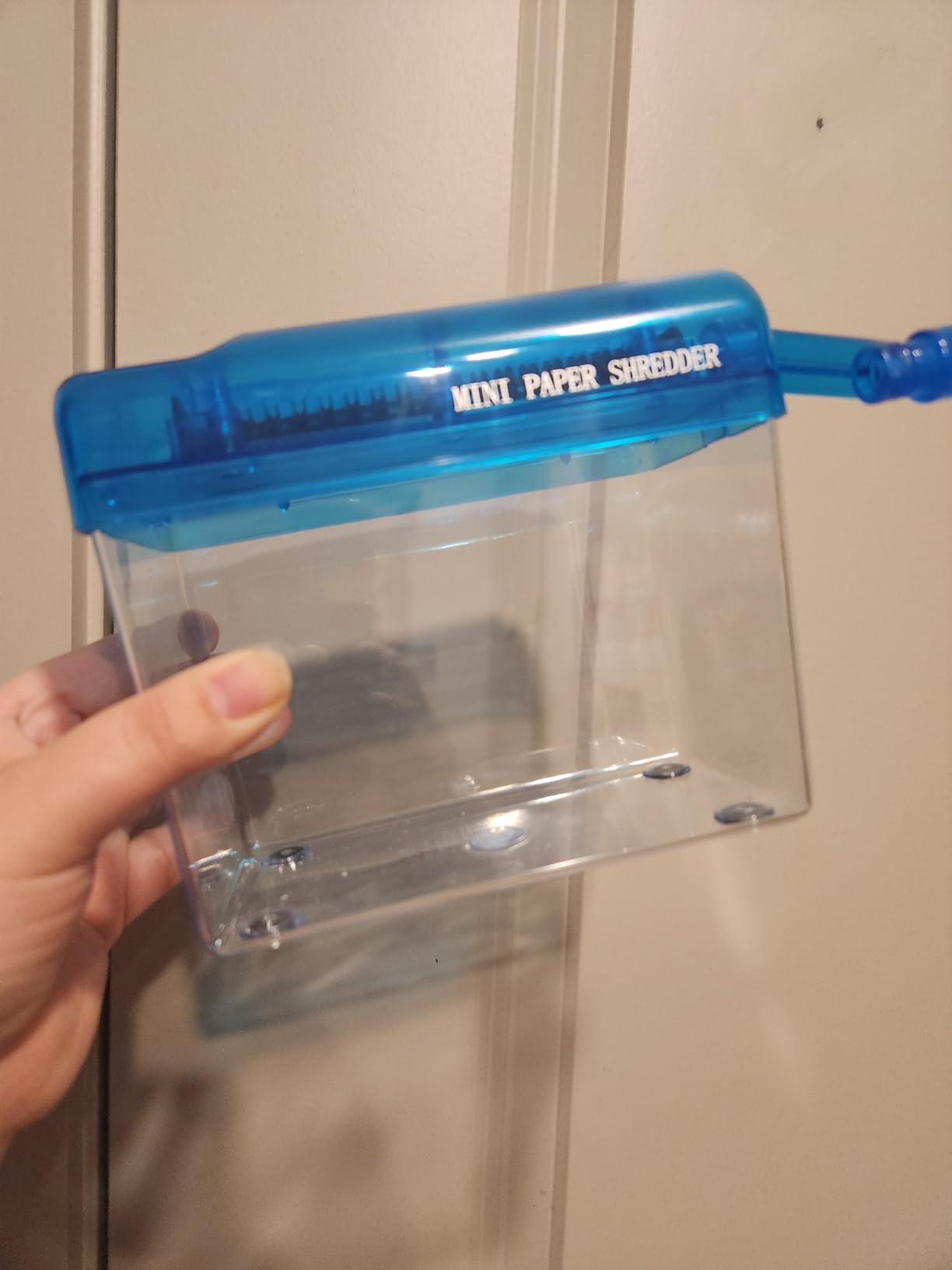 JIKIOU Mini Hand Shredder Portable Paper Shredder for Office Home Blue customer photo 1