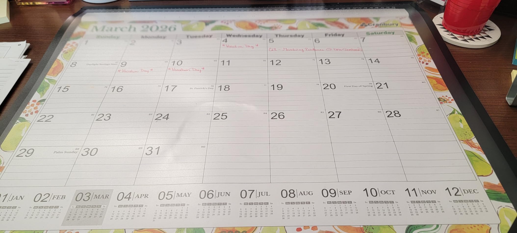 CRANBURY 2026-2027 Desk Calendar 22x17, 18-Month Wall Planner | Large 22x17 monthly calendar with spacious writing blocks keeps schedules, deadlines, and events organized. customer photo 1
