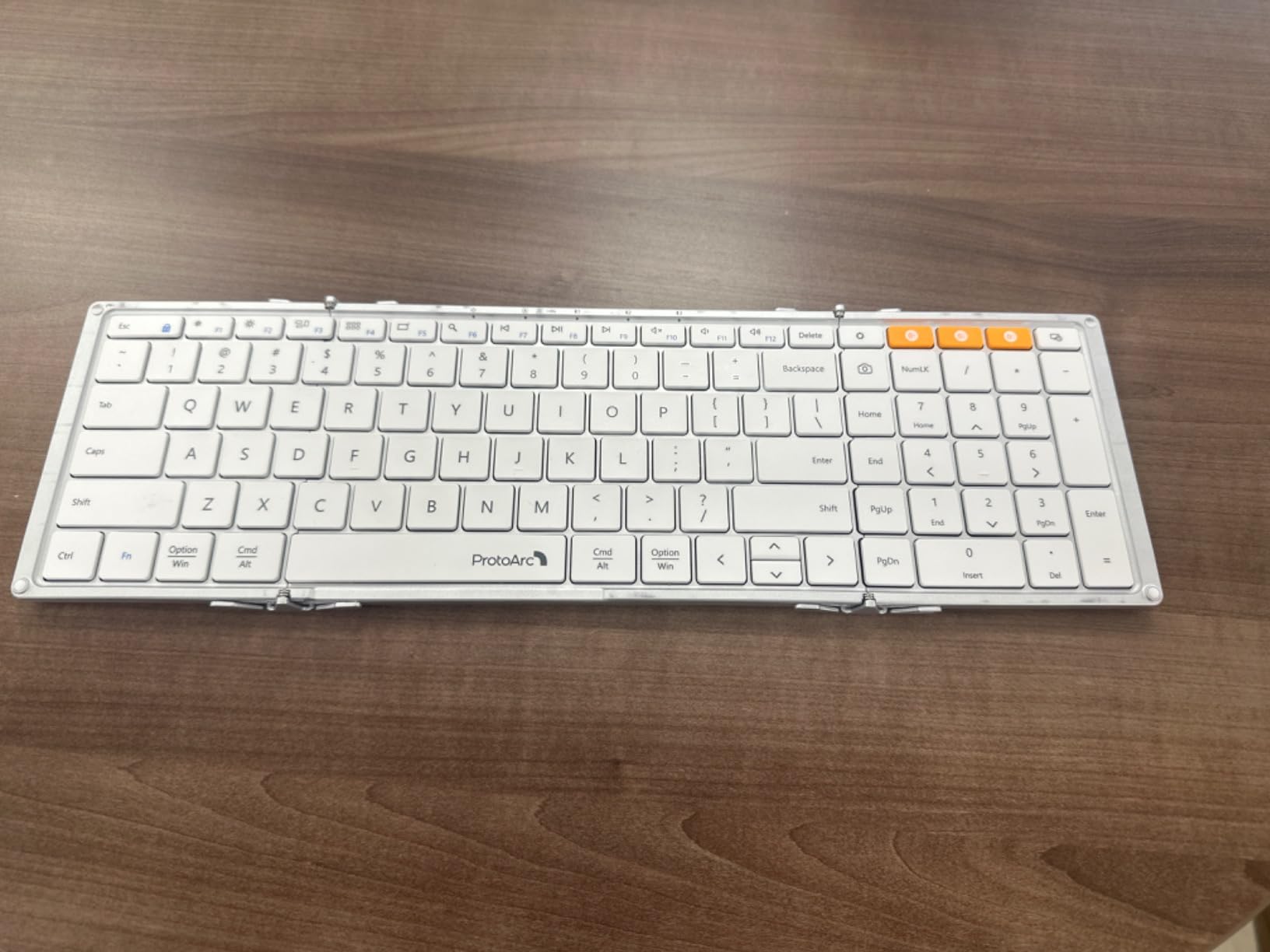 ProtoArc XK01 Full-Size Foldable Bluetooth Keyboard for Travel, Black | 105 keys, number pad, 0.65in keycaps, 3-device Bluetooth 5.1 switching, USB-C charging, for laptop tablet phone customer photo 2