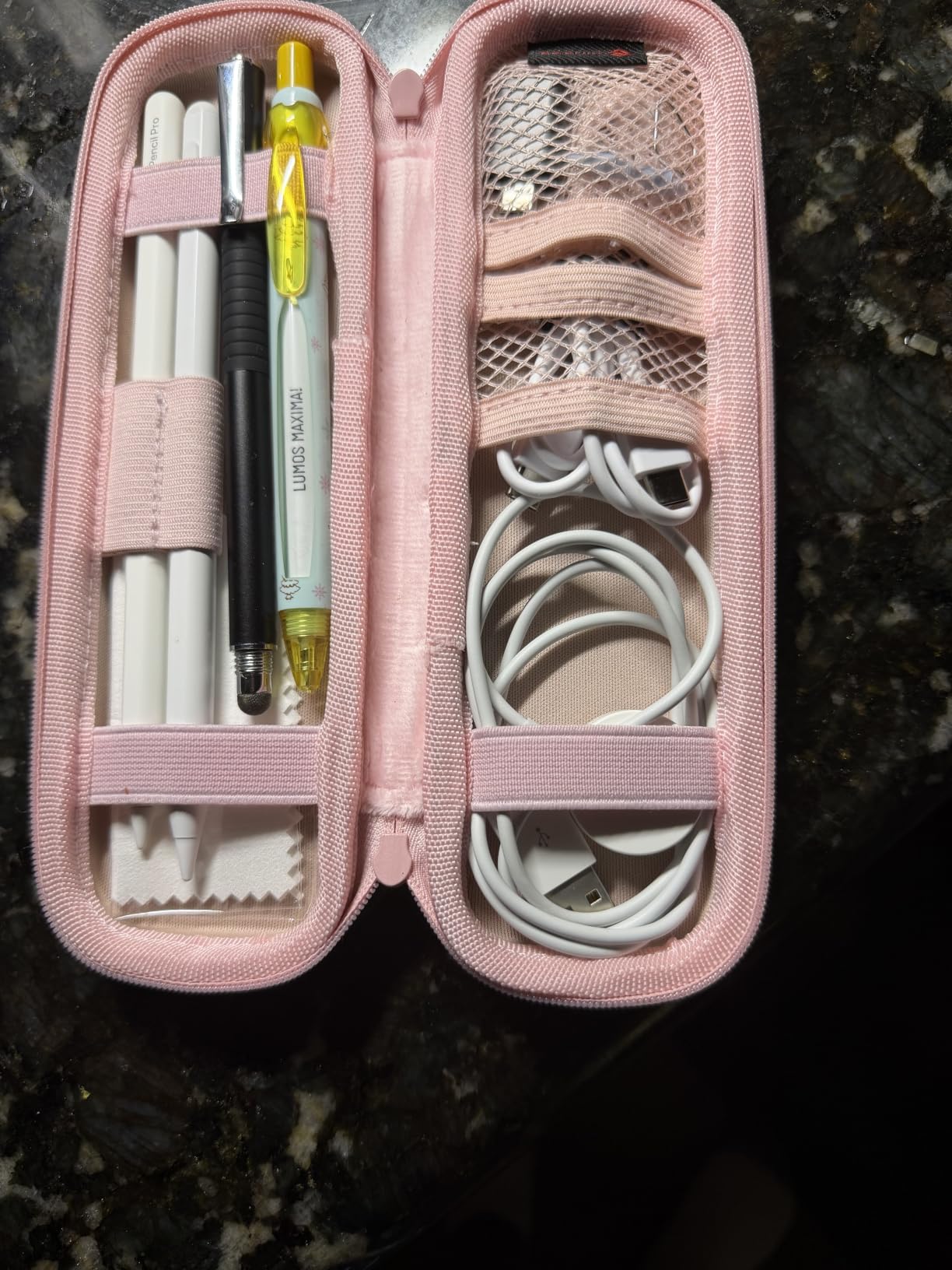 Fintie PU Leather Carrying Case for Apple Pencil Pro, USB-C/1st/2nd Gen | Lightweight Protective Bag, Anti-Scratch, Fits Pen, USB Cable & Samsung Stylus, for Work, Study & Travel, Lilac Marble customer photo 1