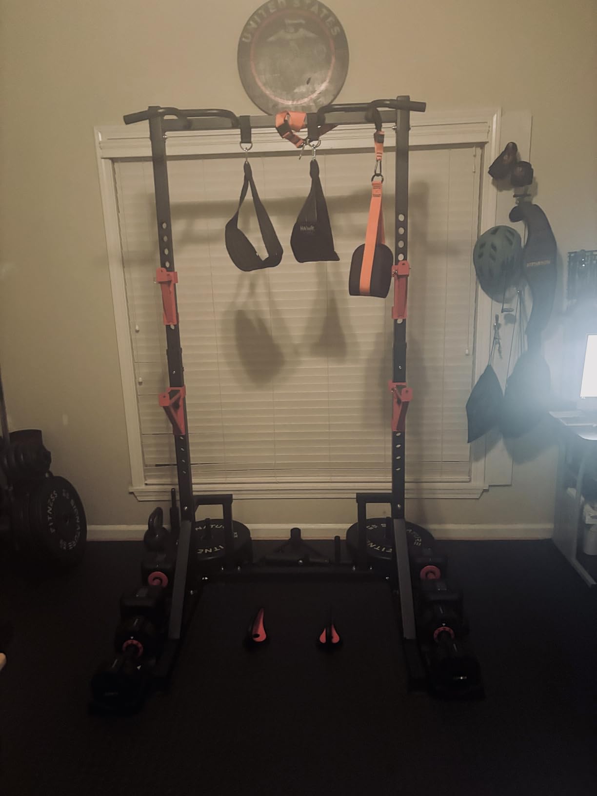 CANPA Multifunction Power Rack with Pull up Bar, Heavy Capacity Adjustable Squat Stand Rack for Home Gym customer photo 2