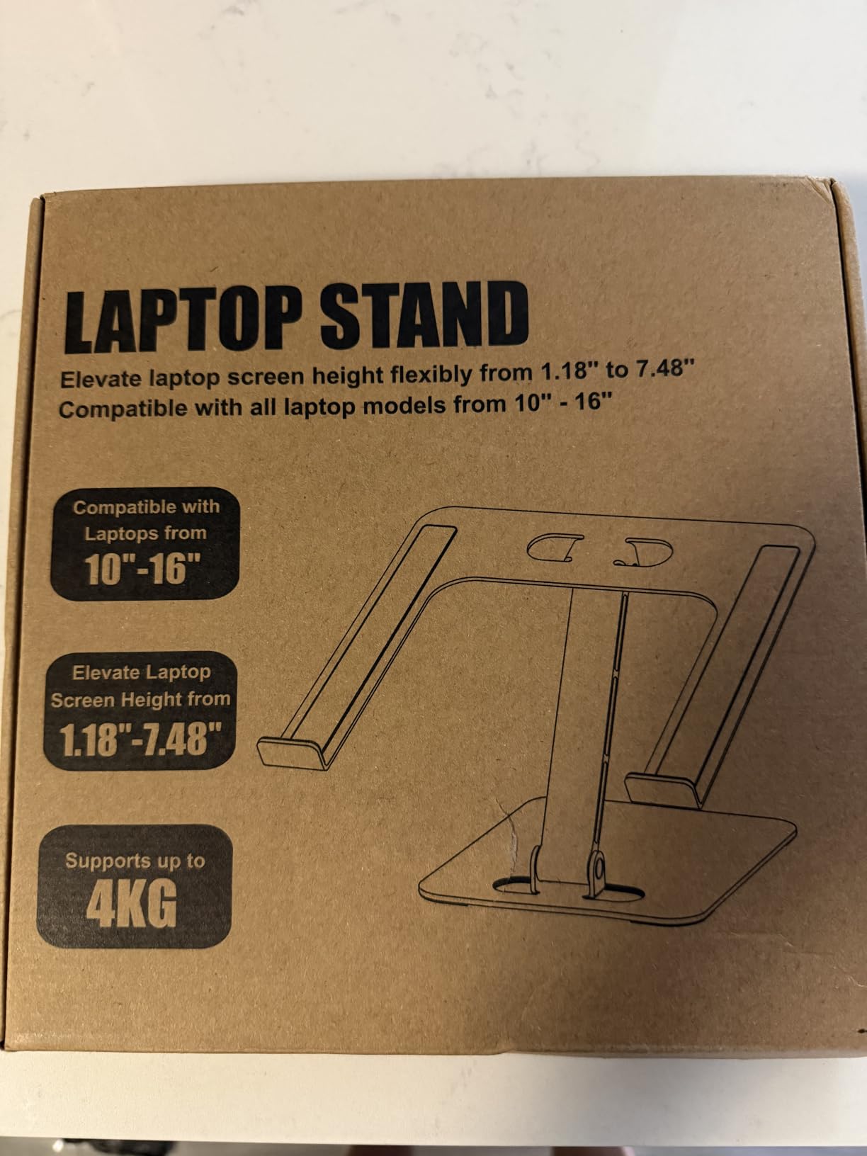 RIWUCT Foldable Aluminum Alloy Laptop Stand for Desk, Height Adjustable Ergonomic Computer Stand for Laptop, Portable Laptop Riser Holder Printer Stand Compatible with MacBook Pro Air/HP/Dell 10-16