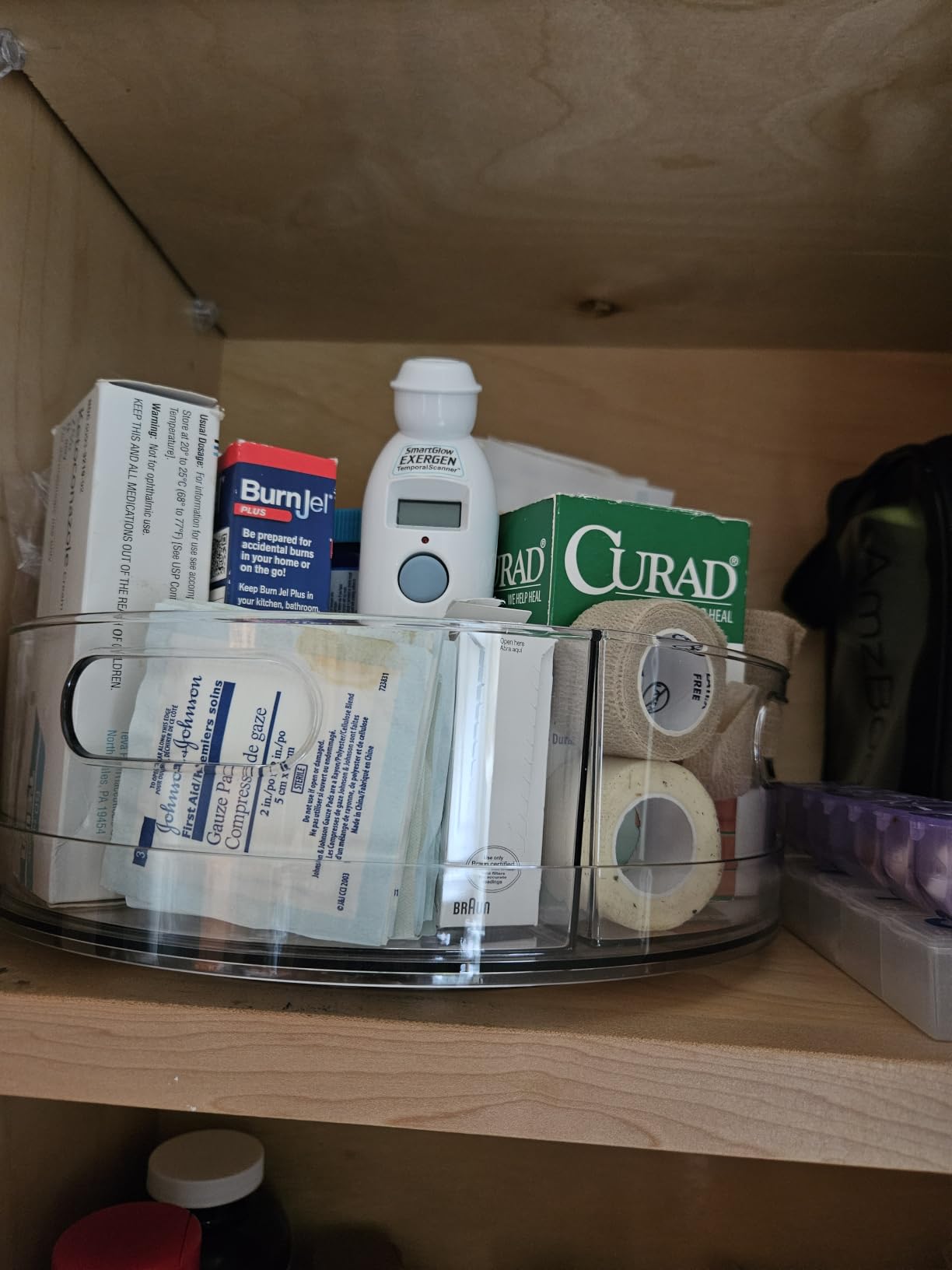 Oizeir Lazy Susan Turntable - Clear Acrylic, Removable Sections, Rotates 360 Degrees. Easily Organize Your Fridge, Cabinet or Counter. Great Carousel Storage for Food, Spices, Cosmetics. (4-Sections) customer photo 1