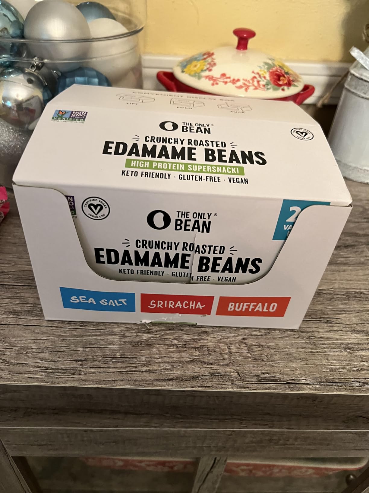 The Only Bean Crunchy Roasted Edamame - Healthy Snacks for Adults and Kids (Variety Pack), Low Carb Keto Snack Food, Vegan Gluten Free High Protein Snacks (11g), Office Snack, 0.9oz 24 pack customer photo 2