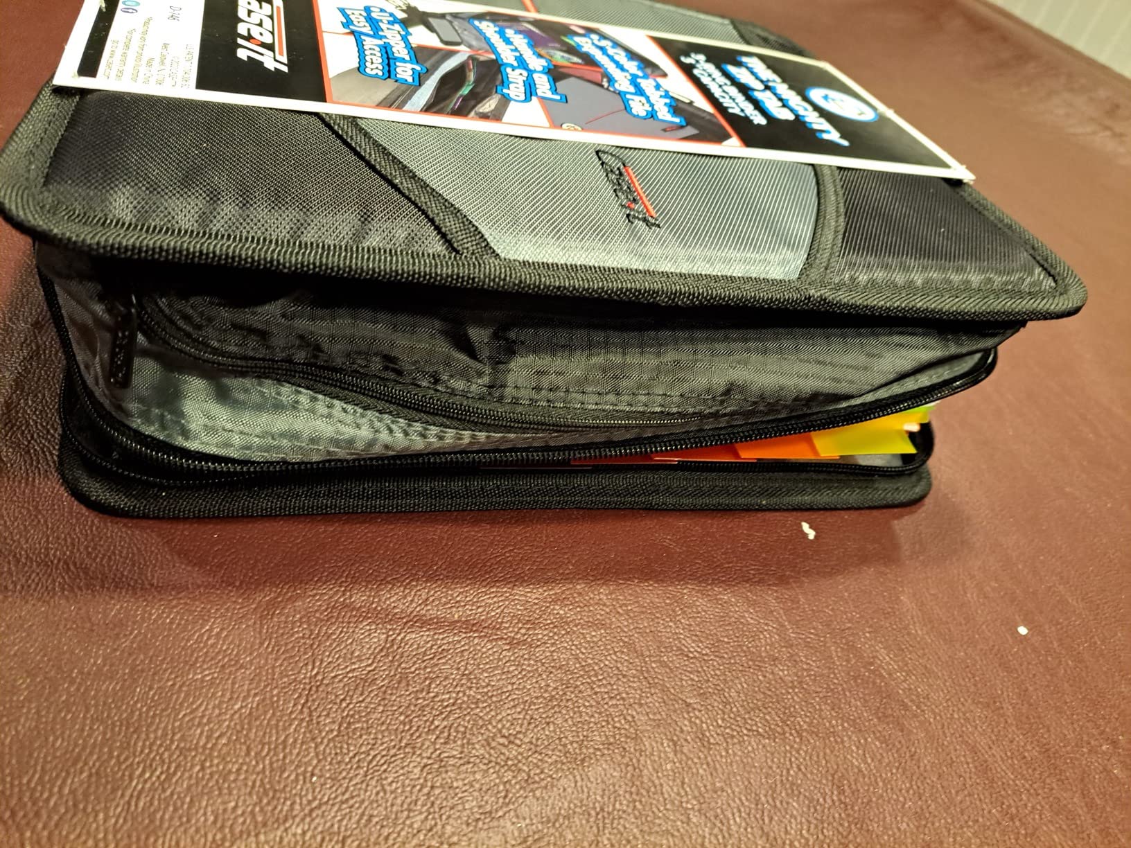 Case-it School Zipper Binder | 3-Inch O-Rings | 600-Sheet | D-146 Jet Black | Mighty Zip Tab, 5-Subject Expanding File Folder, Multiple Pockets, Storage Organizer, Shoulder Strap, Office customer photo 2
