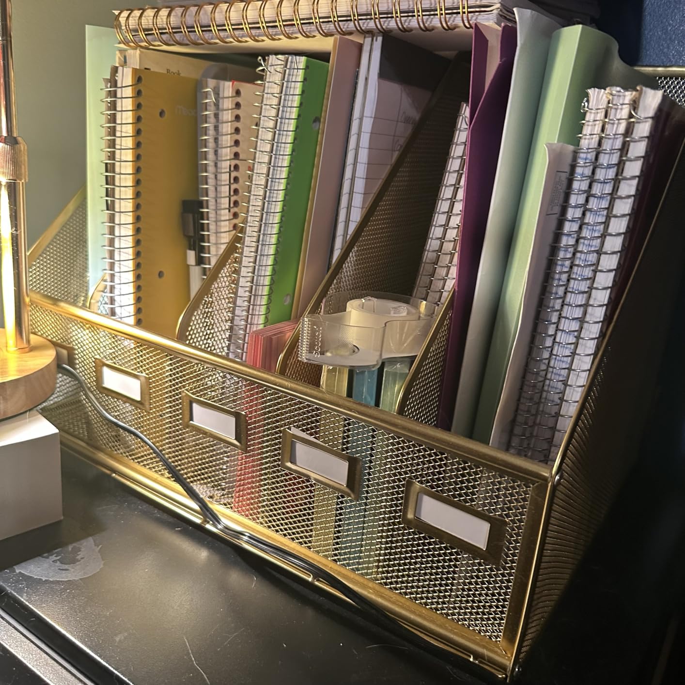 SUPEASY Desk Organizers Metal Desk Magazine File Holder with 5 Vertical Compartments Rack File Organizer for Office Desktop, Classroom, Home Workspace, Black customer photo 2