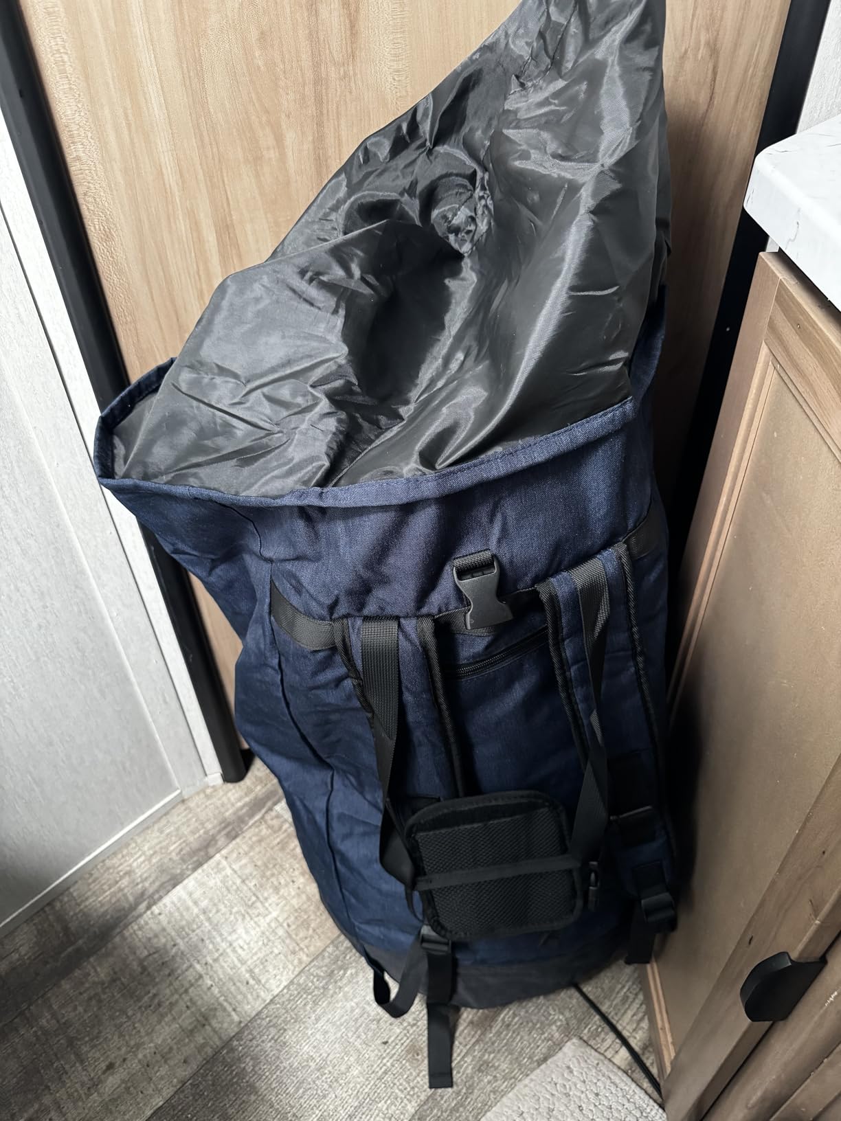 Laundry Bag for College, 115L Heavy Duty Laundry Backpack with Shoulder Straps, Large Dirty Clothes Bag for Dorm, Apartment and Laundromat, Laundry Duffle Bag for Travel, Beach, Camping, oyster grey customer photo 1