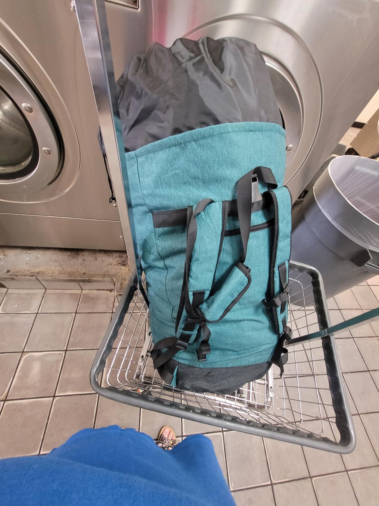 Laundry Bag for College, 115L Heavy Duty Laundry Backpack with Shoulder Straps, Large Dirty Clothes Bag for Dorm, Apartment and Laundromat, Laundry Duffle Bag for Travel, Beach, Camping, oyster grey customer photo 2