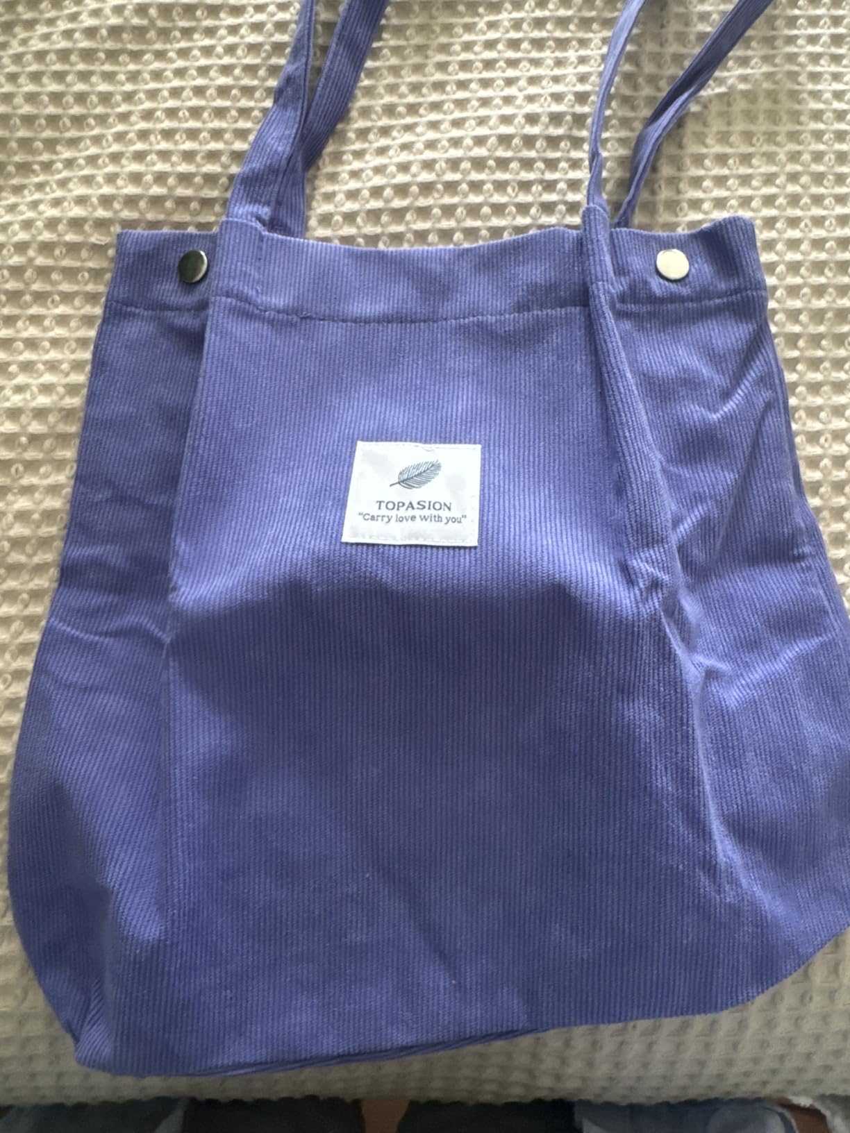 Corduroy Tote Bag Cute Tote Bags for Women Shoulder Bag with Inner Pocket for Work Beach Travel and Shopping Grocery customer photo 1