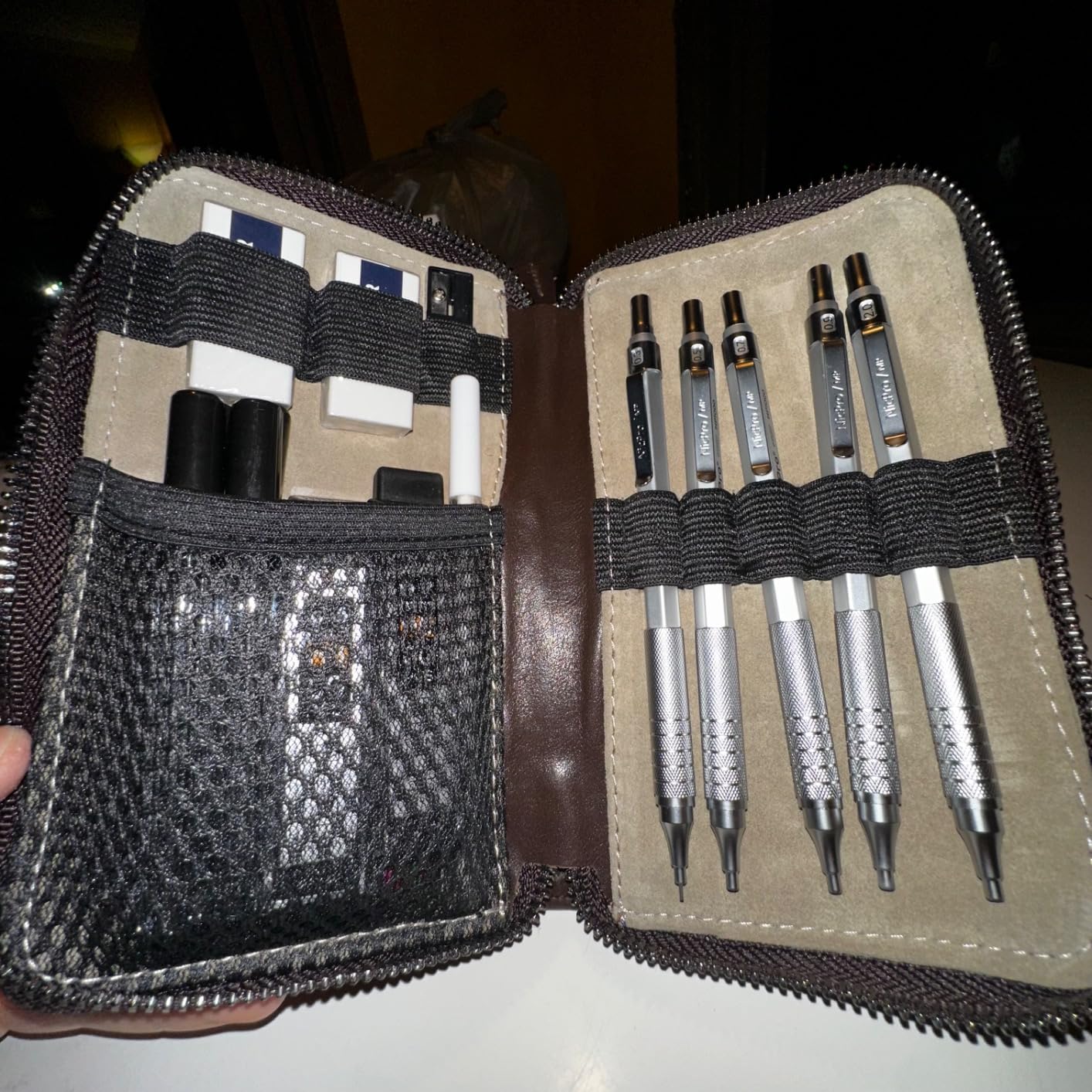 Nicpro 20PCS Metal Mechanical Pencil Set in Leather Case | Art Drafting Pencil 0.3/0.5/0.7/0.9/2mm Lead Holders customer photo 2