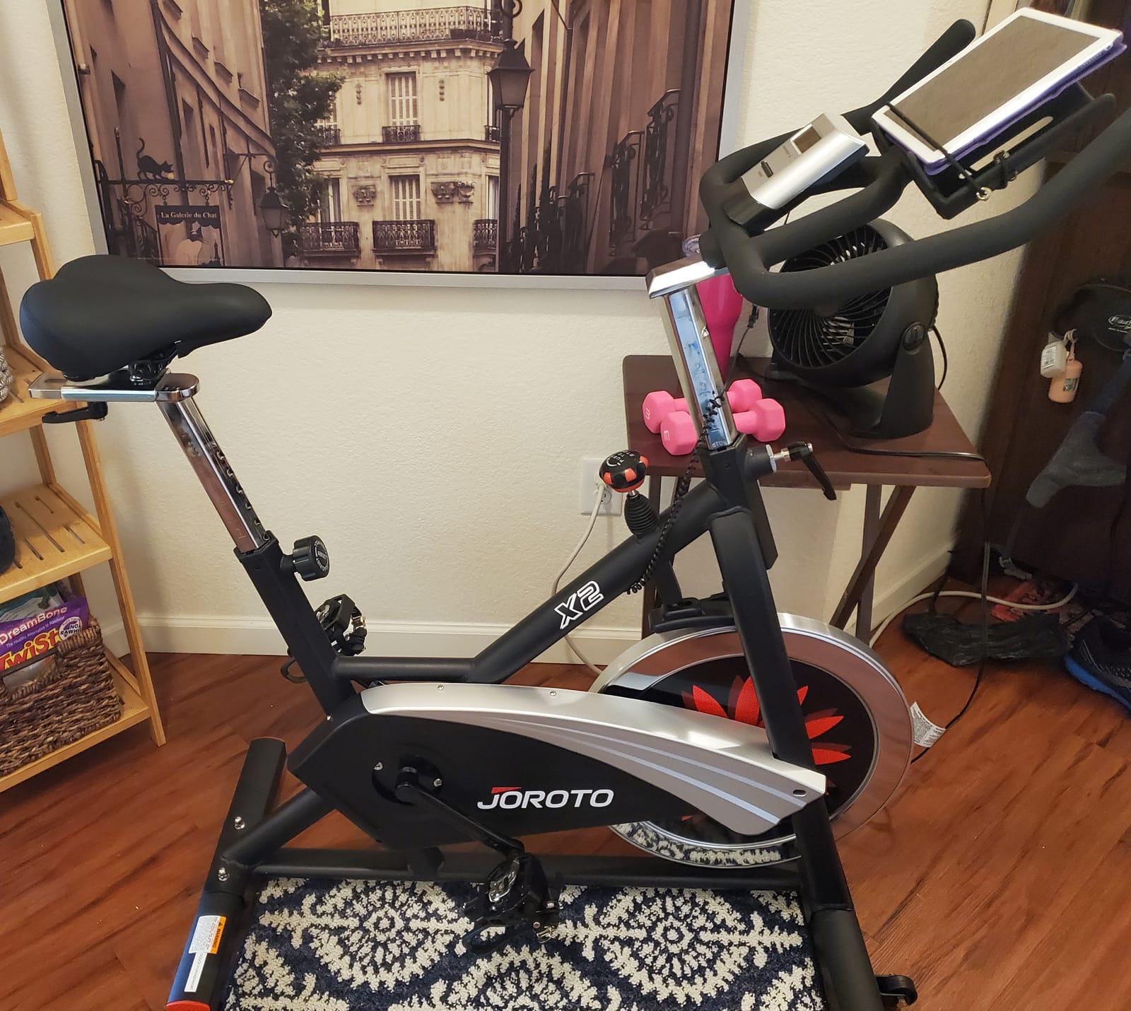 JOROTO Exercise Bike, Magnetic Stationary Bikes for Home | 40LBS Flywheel, App Supported Indoor Bike with 350LBS Weight Capacity, Low Noise, Digital Monitor, Bottle & Tablet Holder customer photo 2