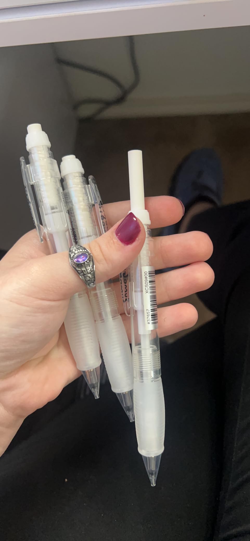 SAKURA SumoGrip Pencil with Comfort Grip - 0.7 mm Ergonomic Mechanical Pencil - Clear Gray - 3 Pack customer photo 1