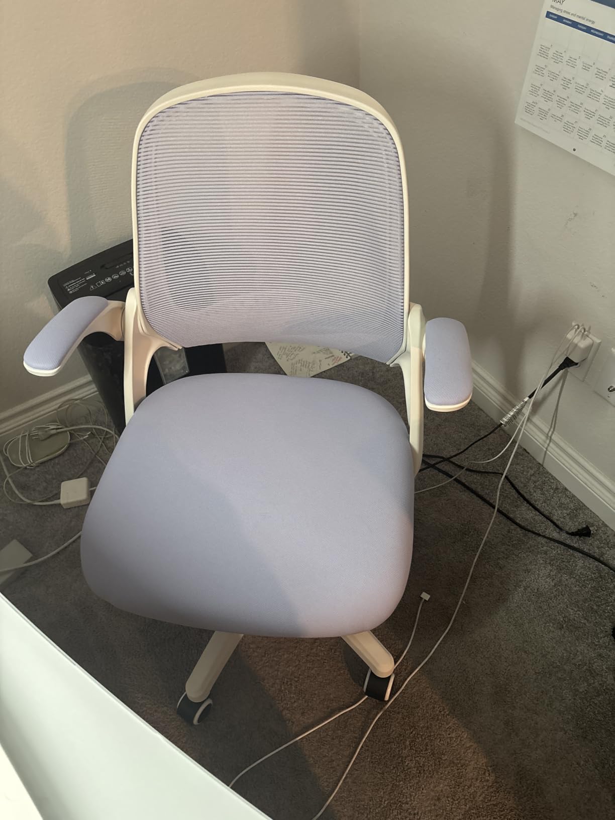 NEO CHAIR Office Desk Chair, Ergonomic Mesh with Flip-Up Armrests, Grey | Lumbar Support, Height Adjustment, 360 Degree Swivel and Rolling Base, Space-Saving Design for Home Office, Vanity or Study customer photo 1