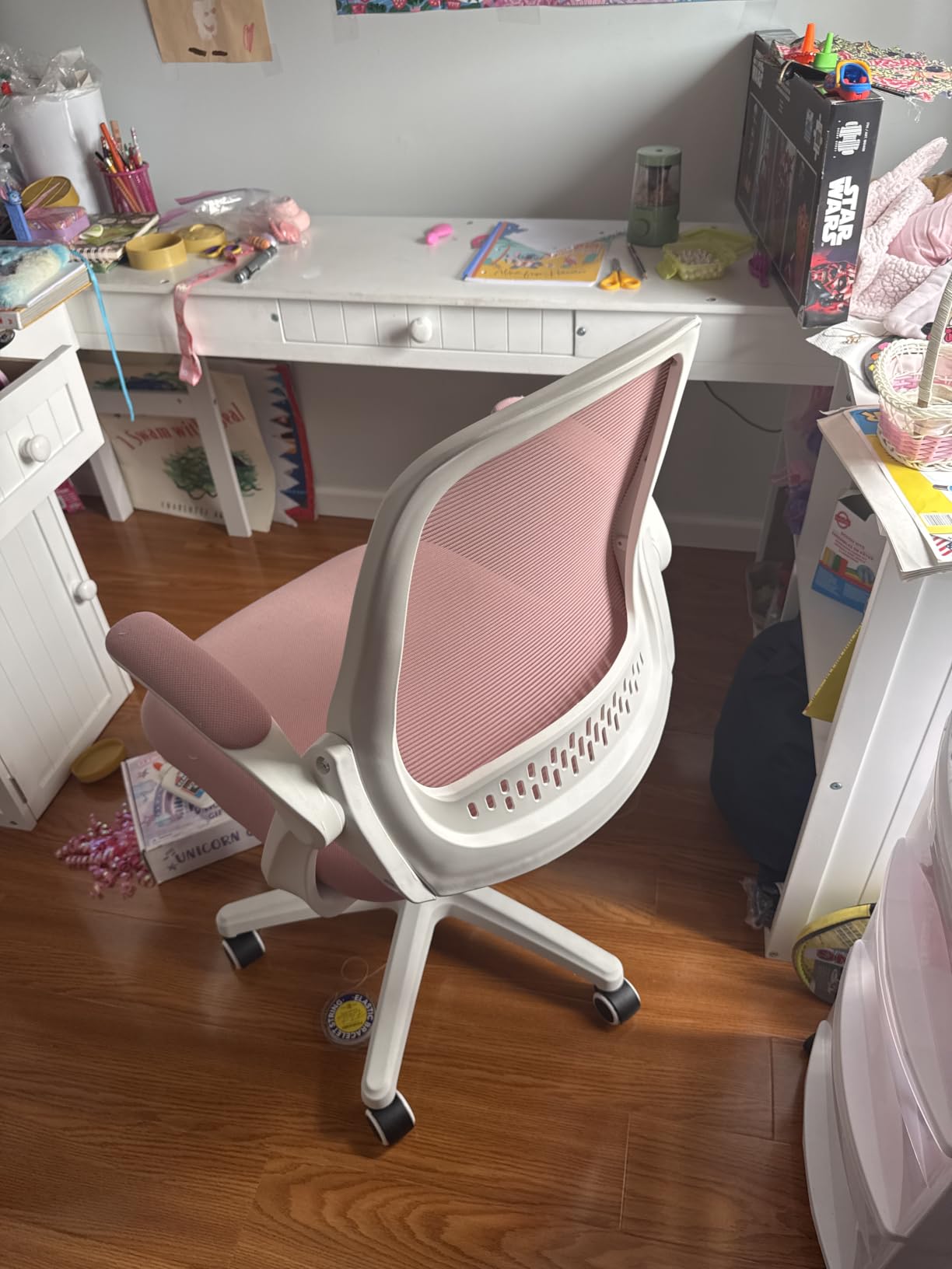 NEO CHAIR Office Desk Chair, Ergonomic Mesh with Flip-Up Armrests, Grey | Lumbar Support, Height Adjustment, 360 Degree Swivel and Rolling Base, Space-Saving Design for Home Office, Vanity or Study customer photo 2