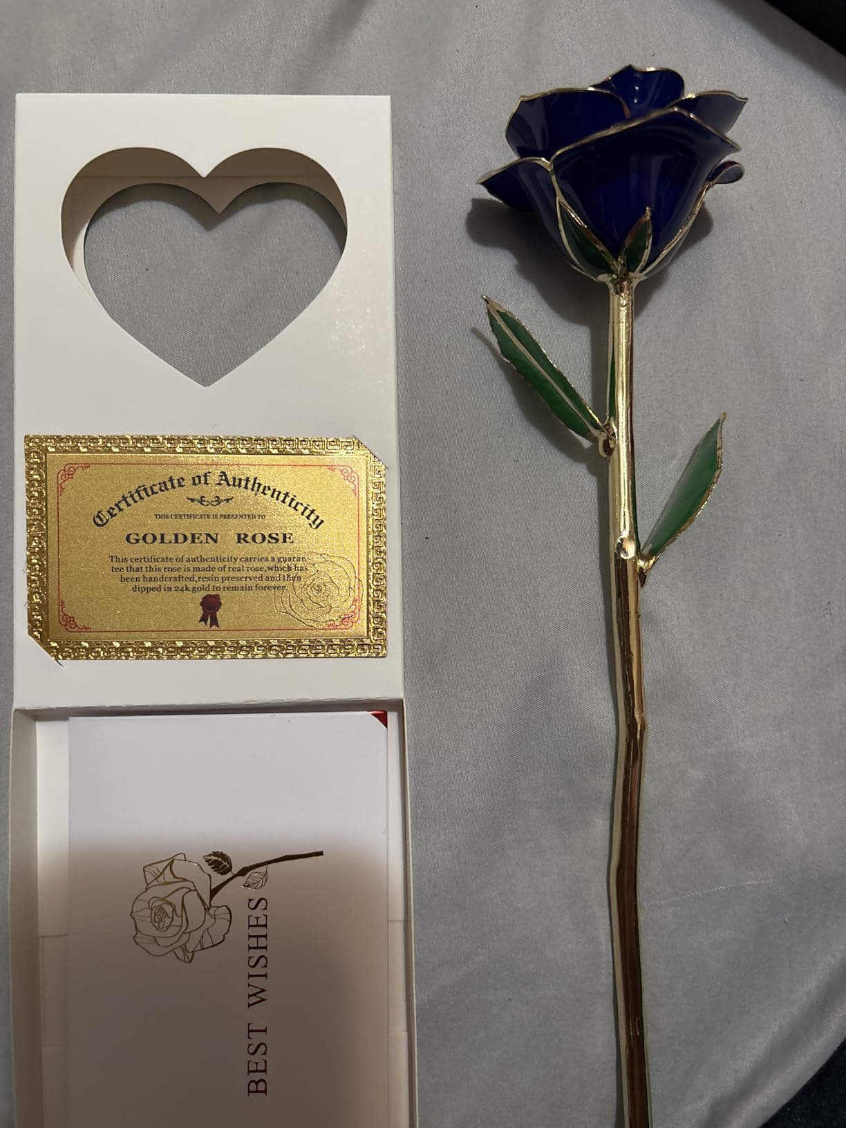 Anthonic Gold Dipped Rose Real 24K Gold Rose, Genuine One of a Kind Rose Hand Dipped in 24K Golden Roses Romantic Gifts for Women customer photo 2
