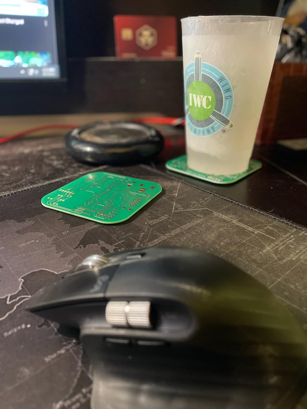 Coasters for Drinks in PCB-Design Green Coasters Decor with Immersion Gold Circuit Board for Coffee Table Bar Office Tech Gifts customer photo 2