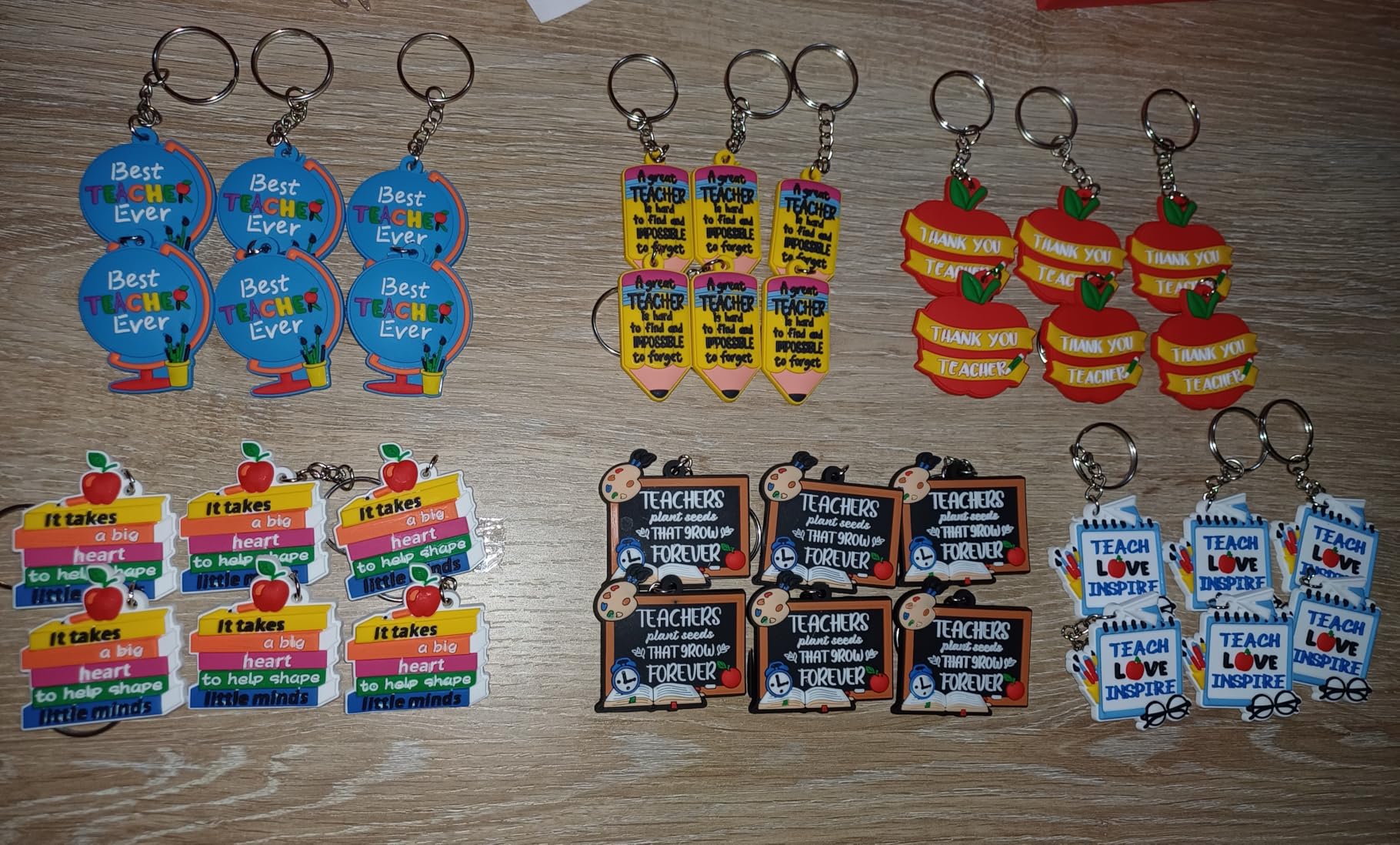 36 Pcs Teacher Keychains Bulk Teachers Appreciation Gifts in Bulk For Women Men Thank You Keyring Gifts (Book,Silicone) customer photo 1