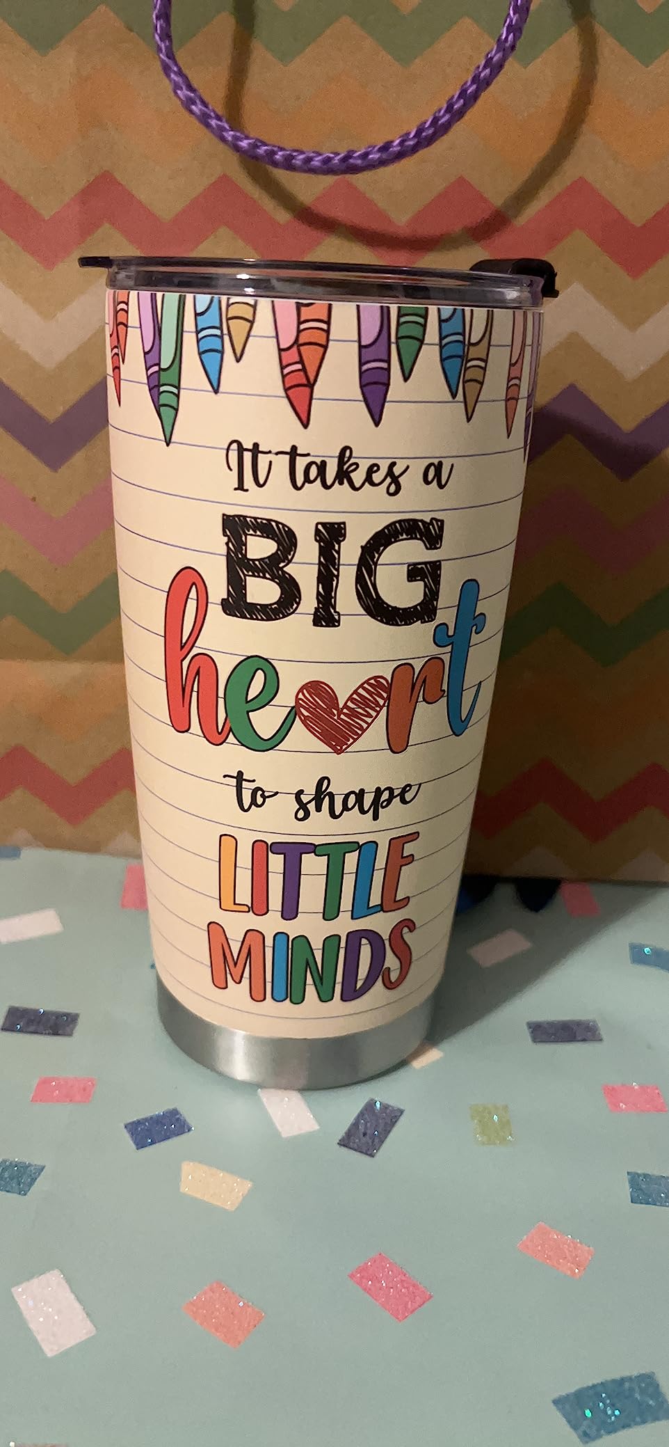Teacher Appreciation Gifts - Stainless Steel Tumbler with Lid And Straws - Coffee Mug - 20oz Gift For Women Back To School, Christmas Teacher Occasions customer photo 2