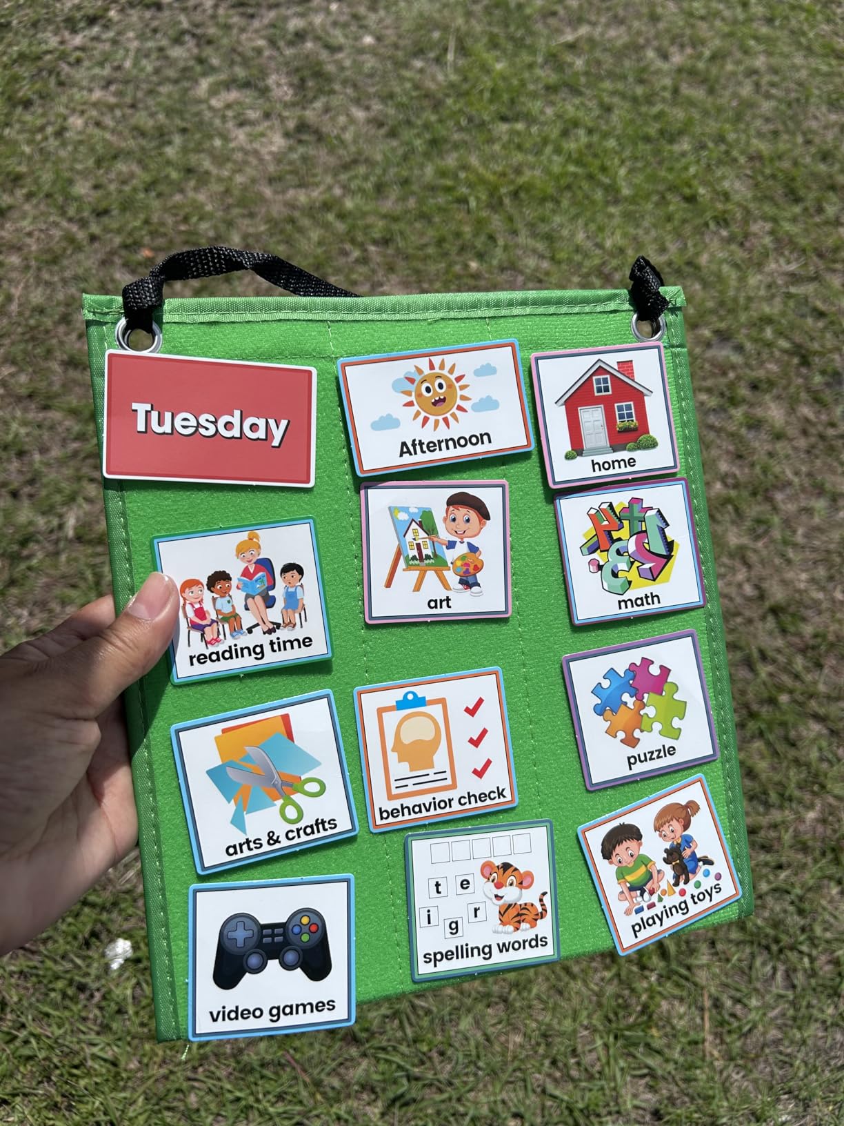 Visual Schedule for Kids with Autism Chore Chart for Toddler Planning Board Daily Routine Chart Autism Learning Materials Classroom, Home Use with 124 Cards (Blue) customer photo 2