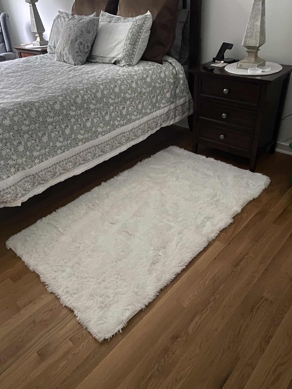 LOCHAS 4x6 Area Rugs Fluffy Living Room Carpets for Kids Bedroom, Gray | Ultra Soft Indoor Modern Shaggy Rug for Dorm Nursery Boys Girls Home Decor customer photo 2