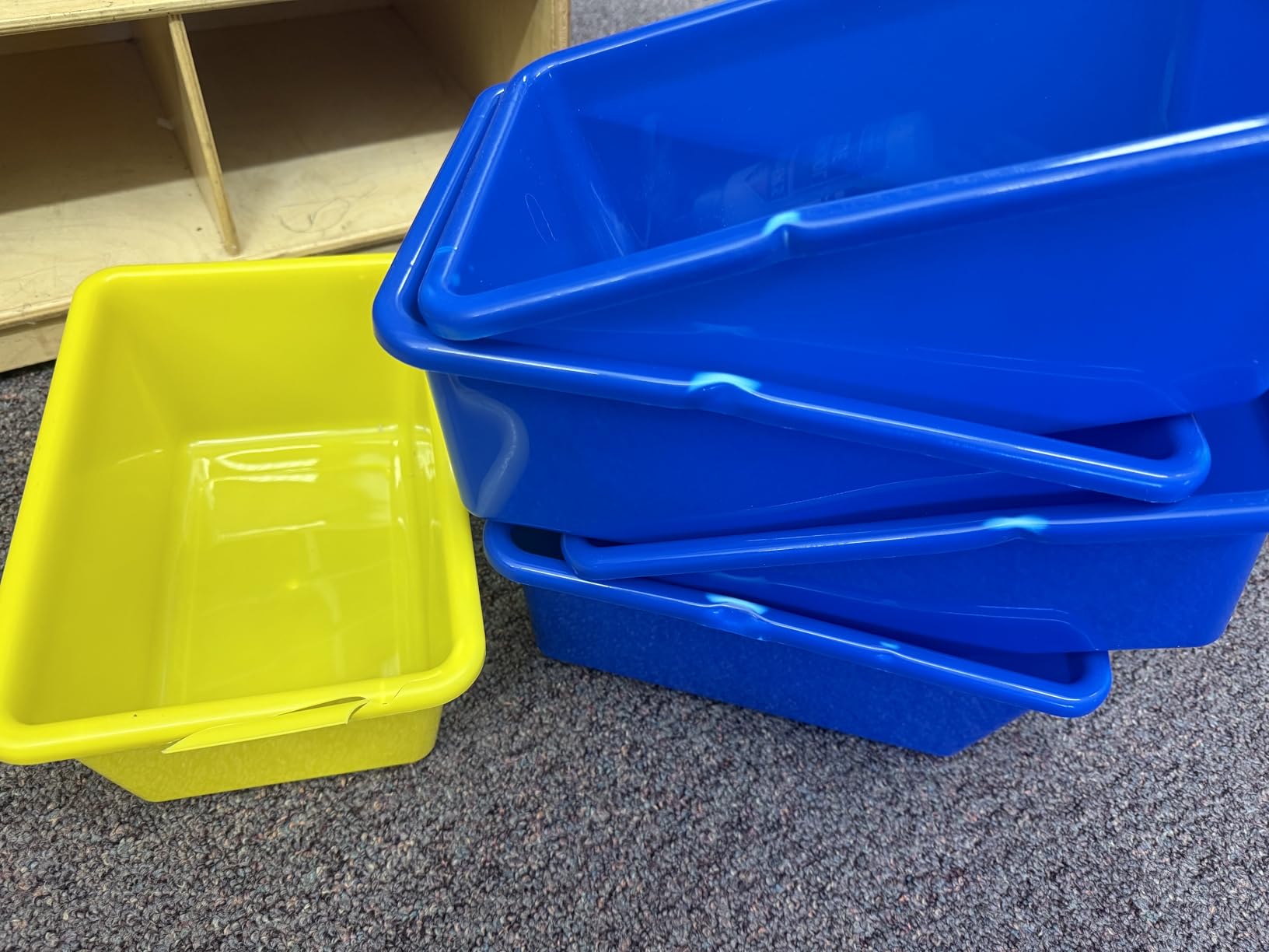 24 Pack Classroom Cubby Storage Bins Plastic Stackable Storage Bins with Labels Cubby Organizer Containers for Classroom School Toy Book Organization (11.5 x 7.5 x 5 Inch, Colorful) customer photo 1