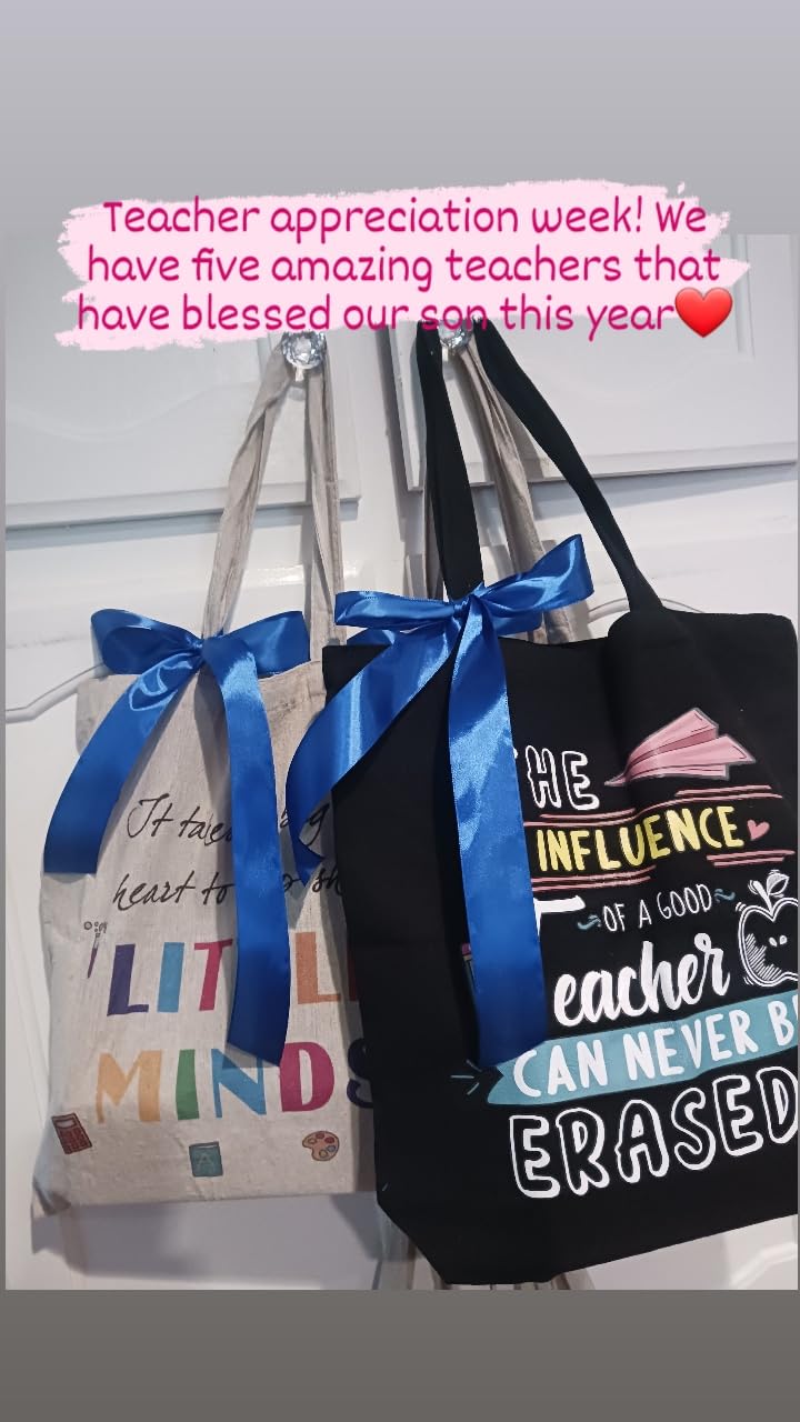 Teacher Appreciation Gifts, Teacher Gifts for Women, Canvas Teachers Tote Bag with Inner Pocket for Appreciation Week, Thank You Gift for Teachers, Graduation, Retirement, Birthday, Christmas customer photo 2
