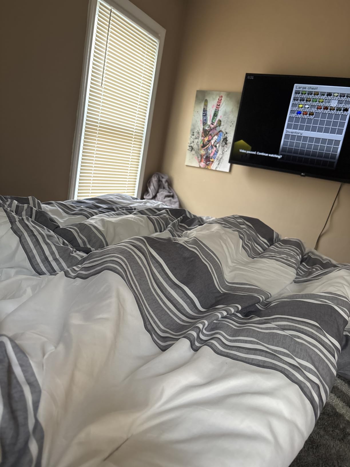 Bedsure Twin XL Comforter Set 5 Pieces, Grey Striped Bedding Set for All Seasons, Reversible, Cationic Dyeing Bed in a Bag with Comforter, Sheets, Pillowcase & Sham customer photo 1