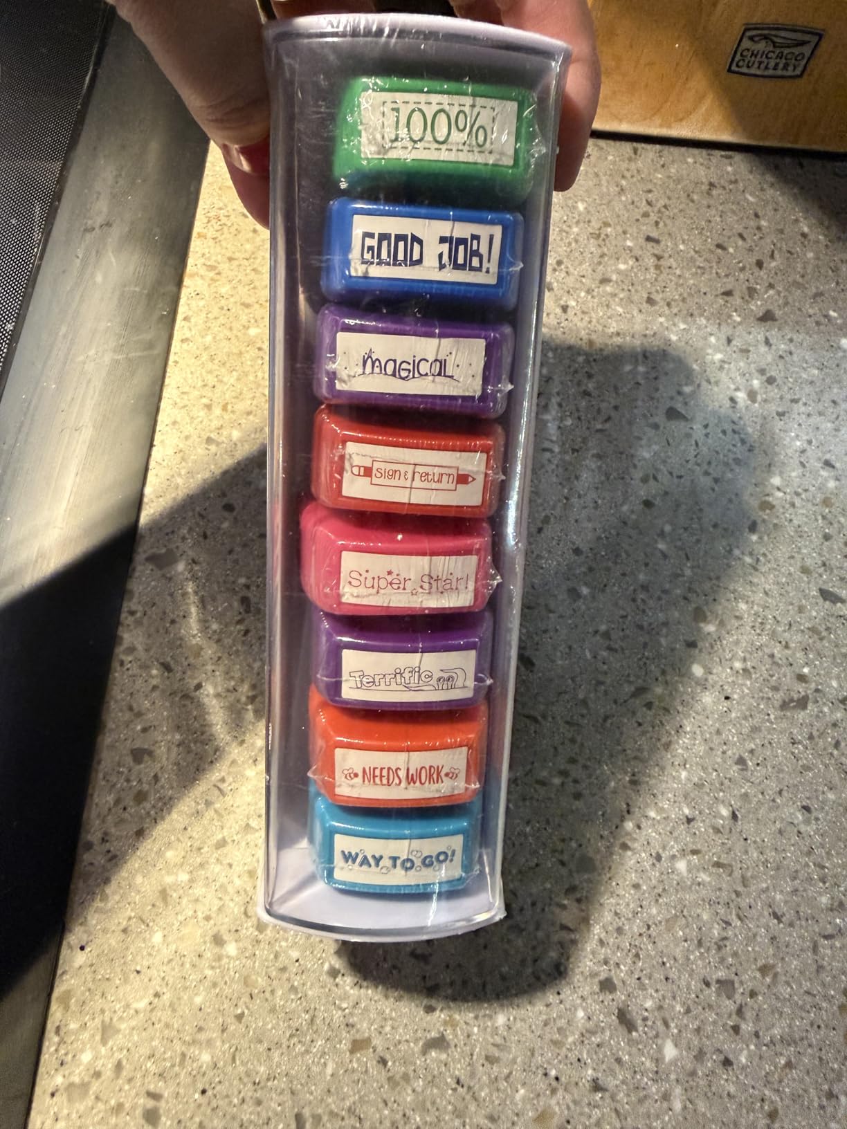 Teacher Stamps - Self Inking Motivational Encouraging and Colorful Set for School Classroom and Homeschool Setting (Set of 8) customer photo 2