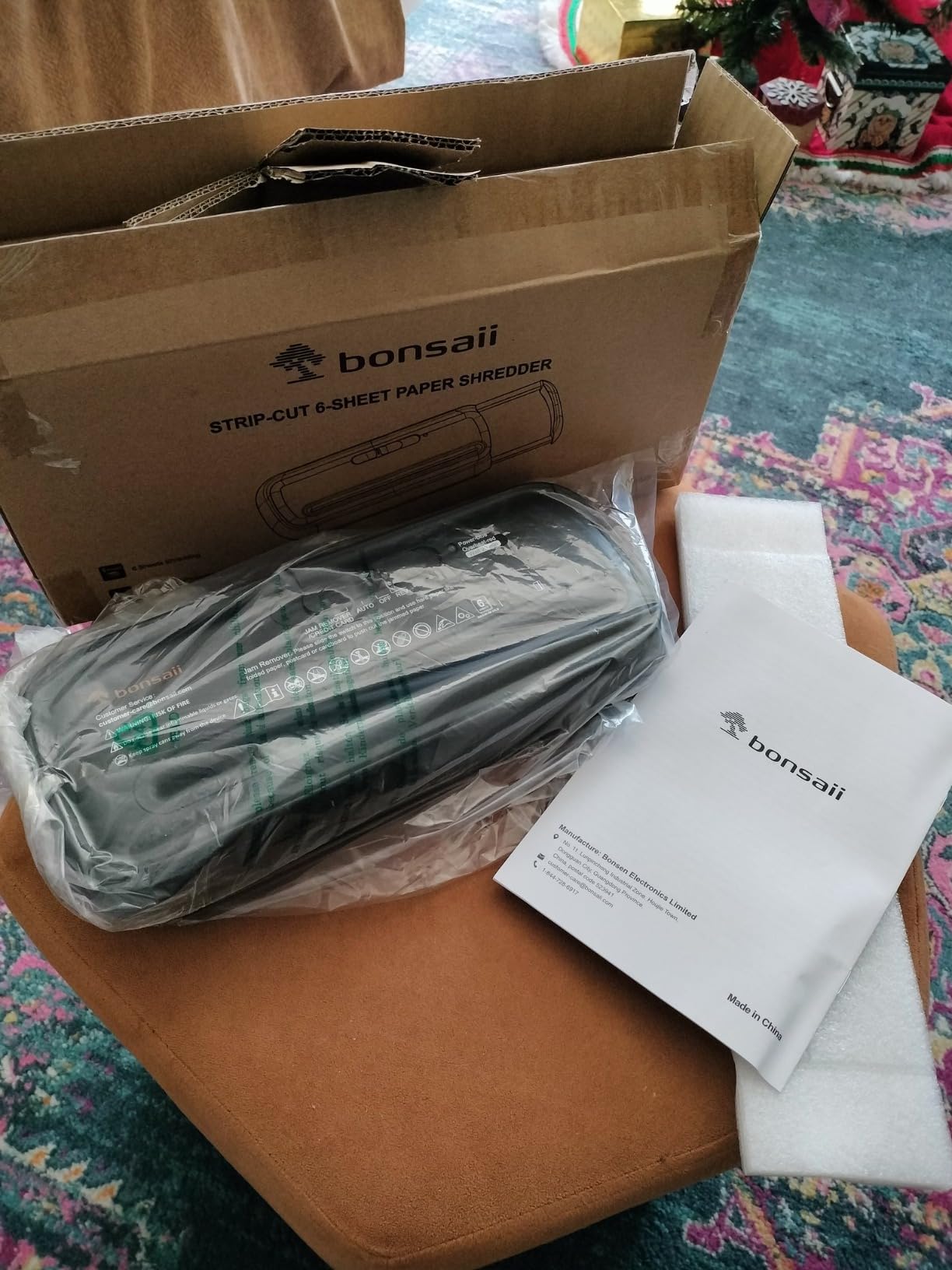 Bonsaii 6-Sheet Small Strip Cut Paper Shredder for Home, Without Basket, Extendable Arm, 3.4 Gal Wastebasket (S123-B) customer photo 2