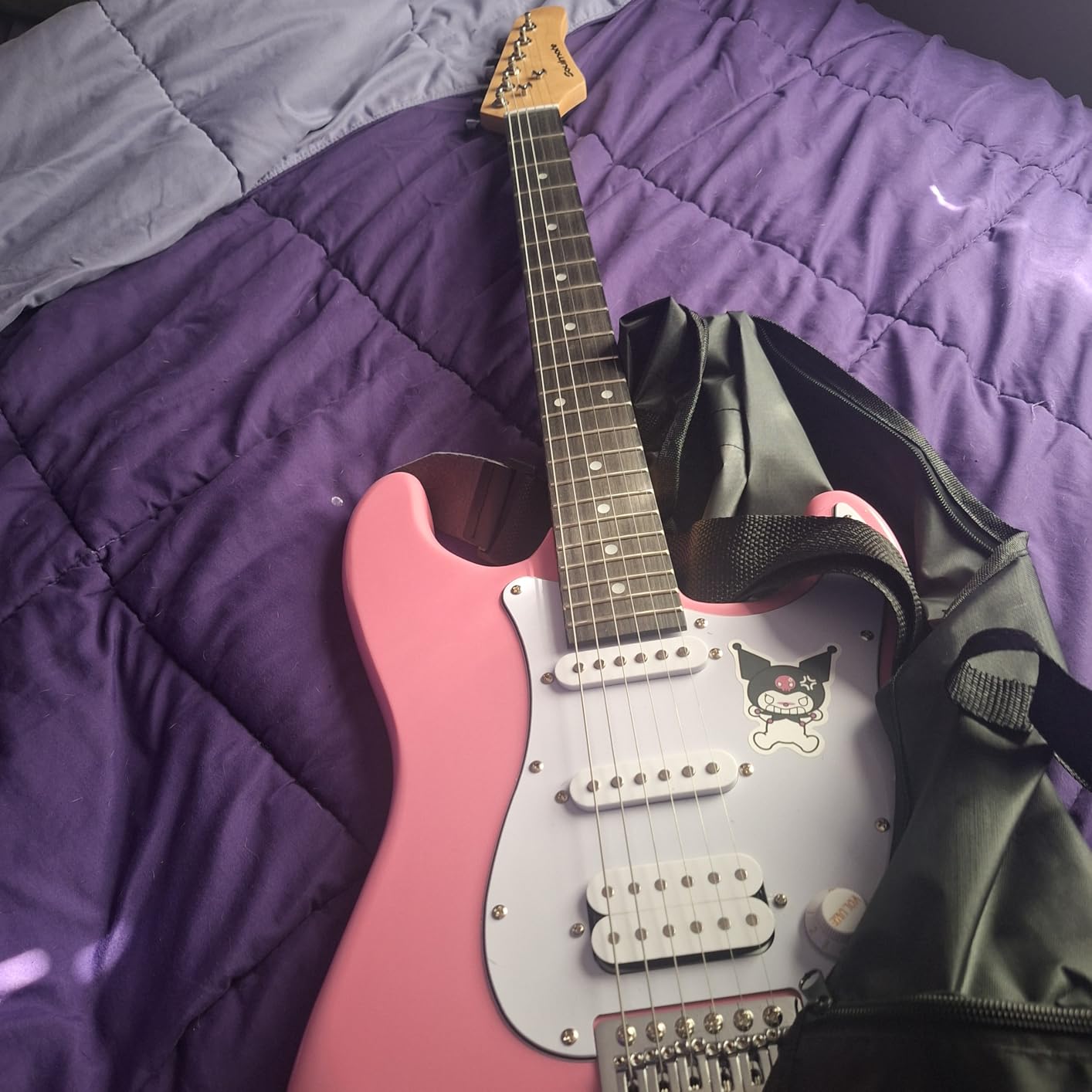 Soulmate 39 Inch Full Size Electric Guitar Starter Kit for Beginners Solid Body, HSS Pickups with 15W Amp, Gig Bag, Capo, Strap, Strings, Cable, Picks (Right-Handed, Pink) customer photo 2