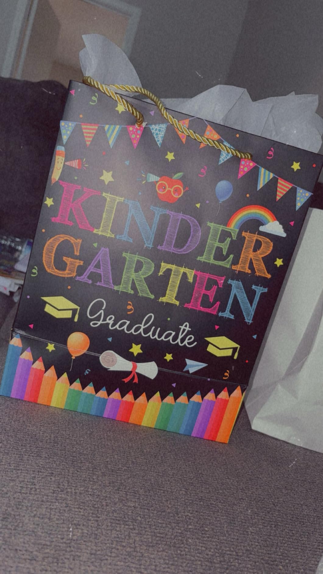 WhatSign Kindergarten Graduation Gift Bags - Graduation Bags for Kids 11.5