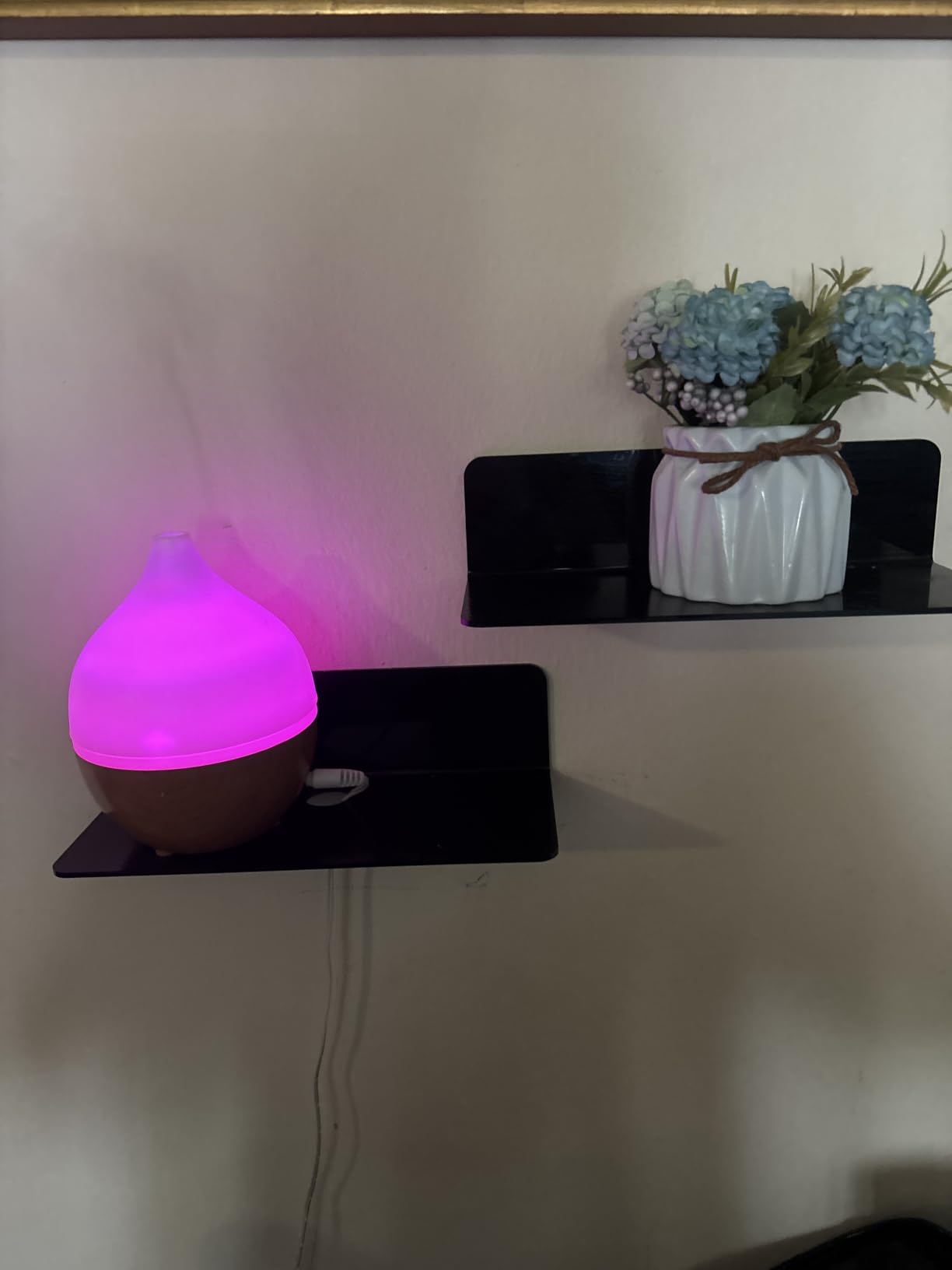 SALKING Essential Oil Diffuser, 100ml Small Aromatherapy Diffuser with Auto Shut-Off Function, Ultrasonic Diffusers for Essential Oils, Cool Mist Humidifier with Warm White Lights, for Office Home customer photo 1