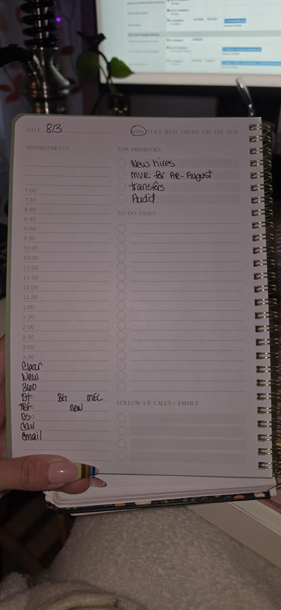 Beautiful Daily Planner And Notebook With Hourly Schedule - Aesthetic Spiral To do List Notepad to Easily Organize Your Tasks And Appointments - Stylish Book And School Or Office Supplies For Women customer photo 1