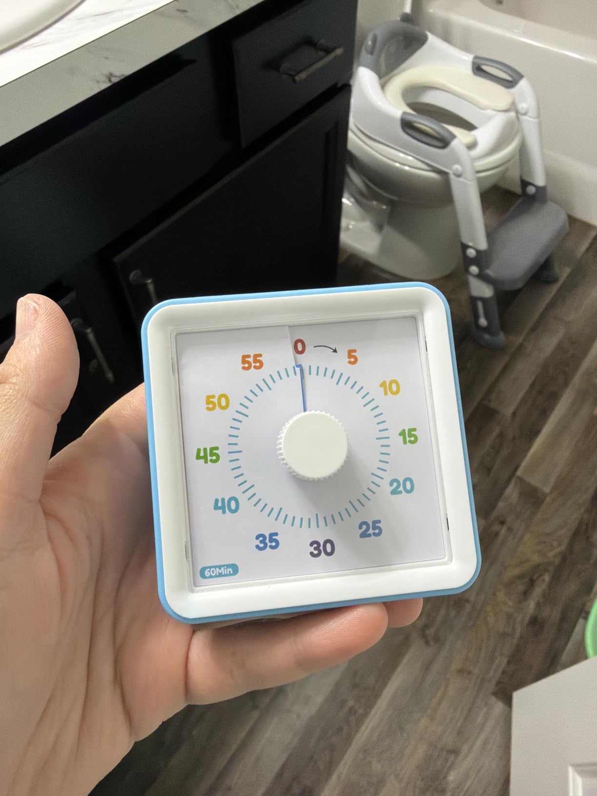 LIORQUE Visual Timer for Kids, 60 Minute Rainbow Countdown Timer, Blue | Non-Ticking, 3 Volume Levels with Mute Function, Timer for Kitchen Cooking Classroom ADHD, 2 AAA Batteries Included customer photo 1
