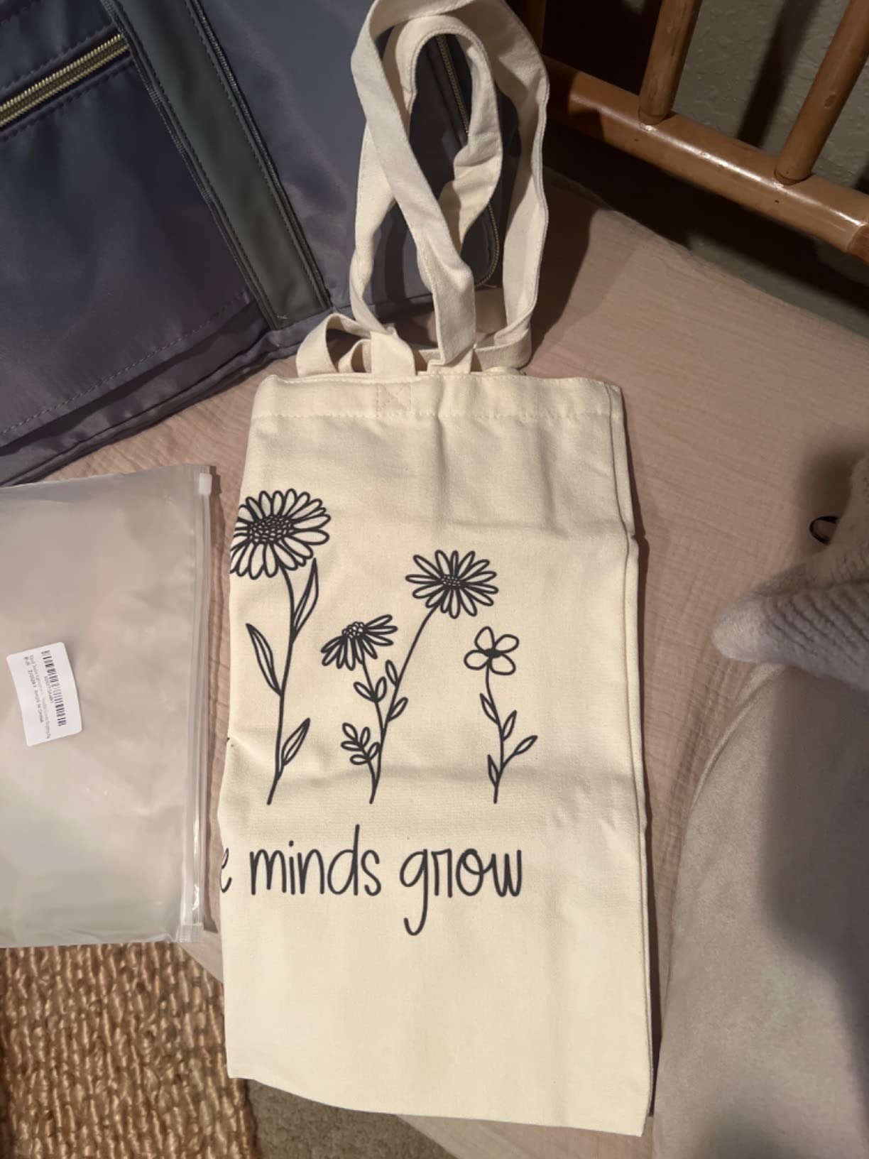 Kimoli Teacher Appreciation Gifts School Canvas Tote Bags Aesthetic Travel Beach Bag Summer Reusable Grocery Shopping Bag customer photo 1