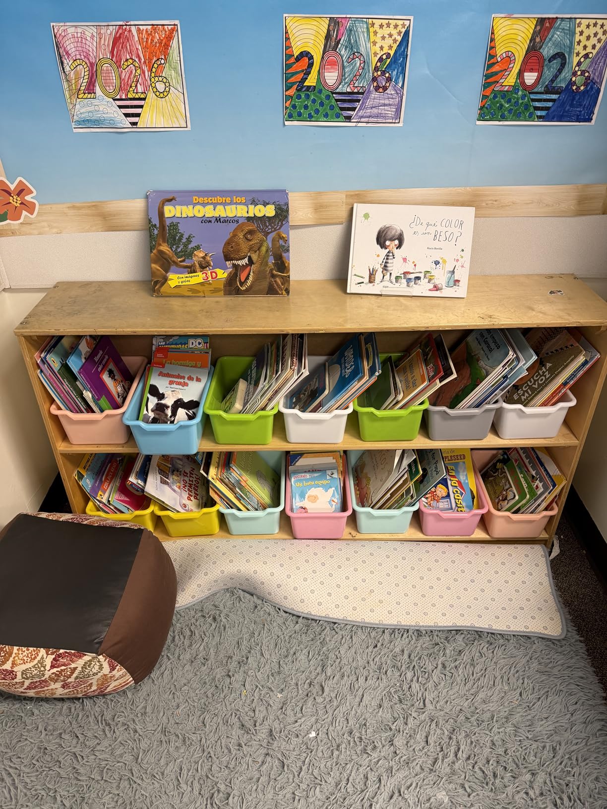 16 Pcs Plastic Book Bins for Classroom Library Cubby Bins Scoop Front Stackable Toy Storage Tubs Containers for School Office Home Nursery Playroom Organization (Candy Color) customer photo 1