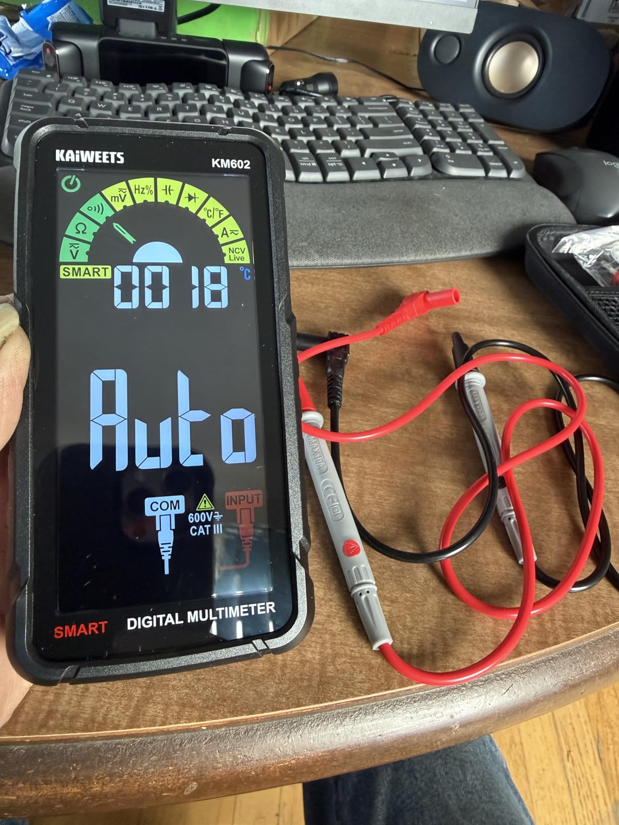 KAIWEETS Smart Multimeter Rechargeable Electrical Tester with Auto Ranging Digital Voltmeter Measures Voltage Current Resistance Continuity Capacitance Temperature Frequency NCV 6000 Counts TRMS customer photo 2