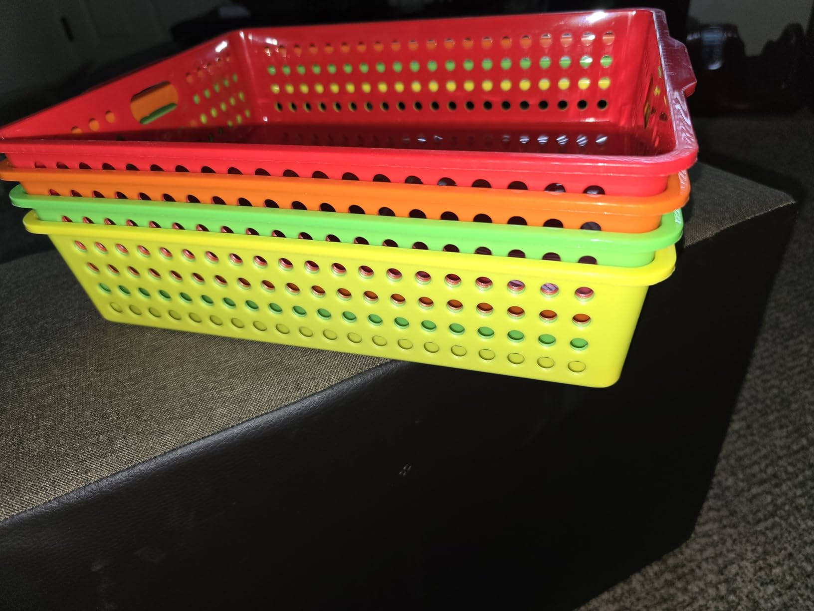 4E's Novelty 6 Pcs Colorful Plastic Classroom Storage Bins 13.75