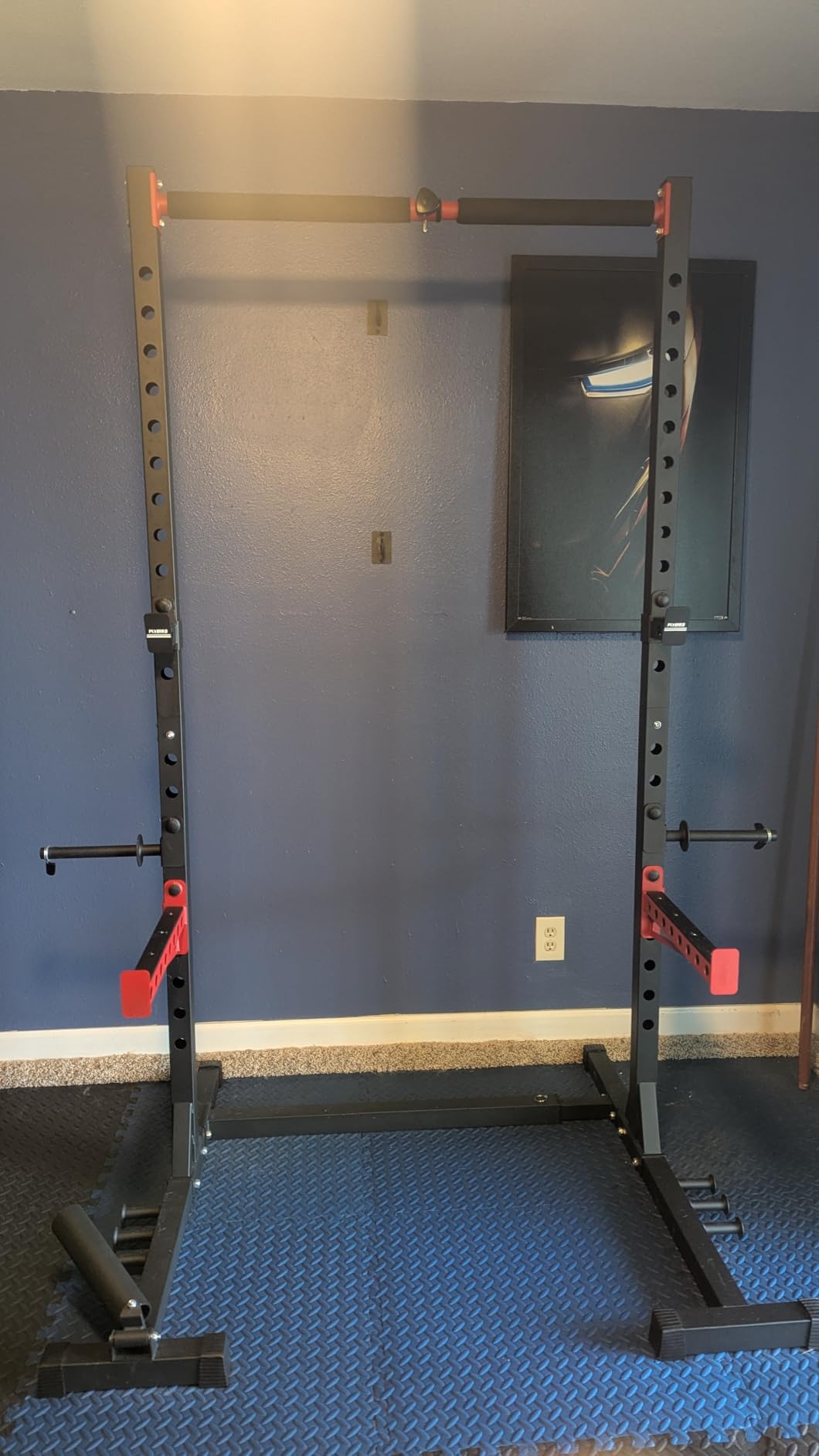 FLYBIRD SR1 Squat Rack, Adjustable Power Rack for 6FT/7FT Barbells with Pull-Up Bar, 22 Adjustment Positions, J-Hooks and Safety Spotter Arms customer photo 2