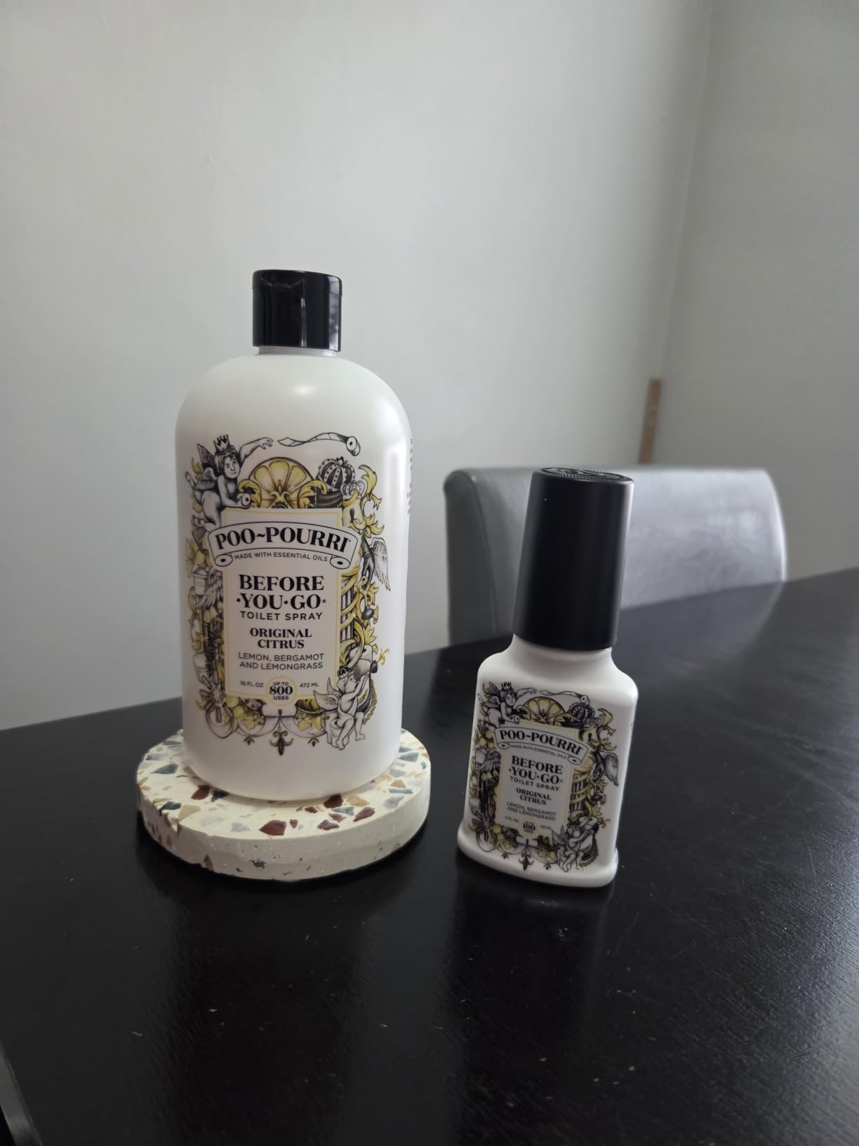 Poo-Pourri Before-You-Go Pocket Toilet Spray, Travel Essentials, Original Citrus, 1 Fl Oz, Up to 50 Uses, On-The-Go Bathroom Odor Deodorizer with Essential Oils, TSA Approved Size, Lemon Bergamot customer photo 1