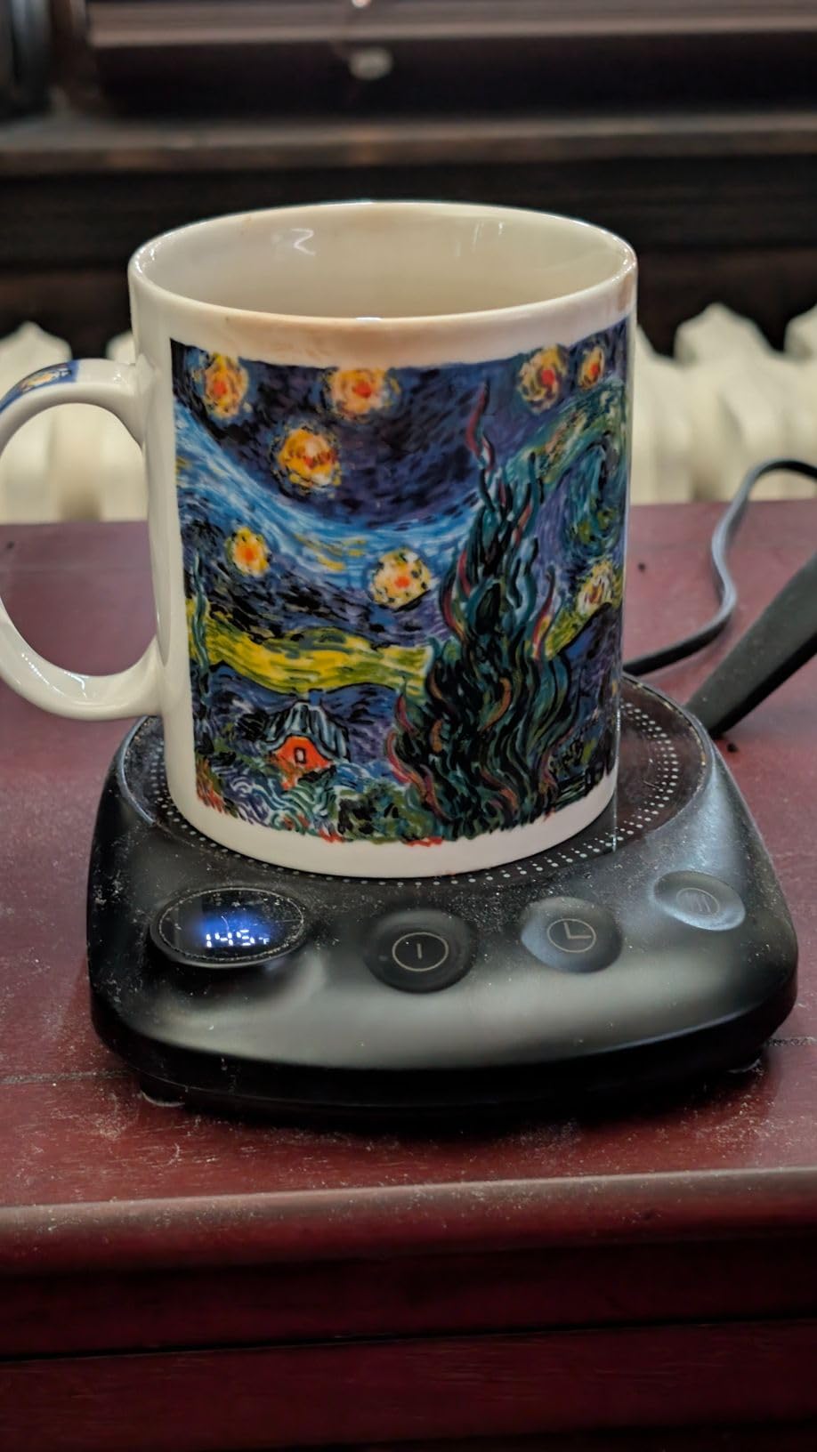 Coffee Mug Warmer - Fastest Heating & Highest Temperature, Coffee Cup Warmer for Desk Auto Shut Off, 4 Temp Settings & 1-12H Timer, Smart Electric Beverage Warmer for Coffee, Tea (Black) customer photo 1