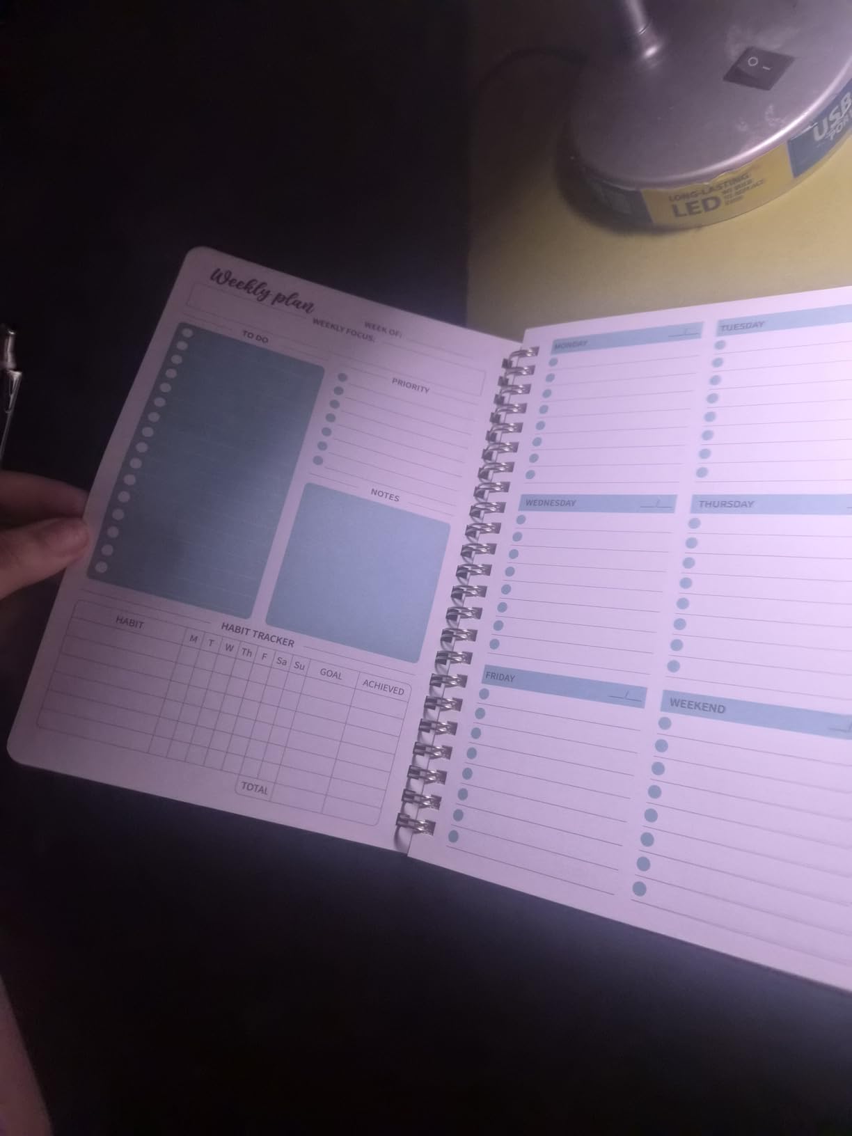 Undated Weekly Planner, To Do List Notebook with Habit Tracker, A5 | For Work Home and College, 6.1