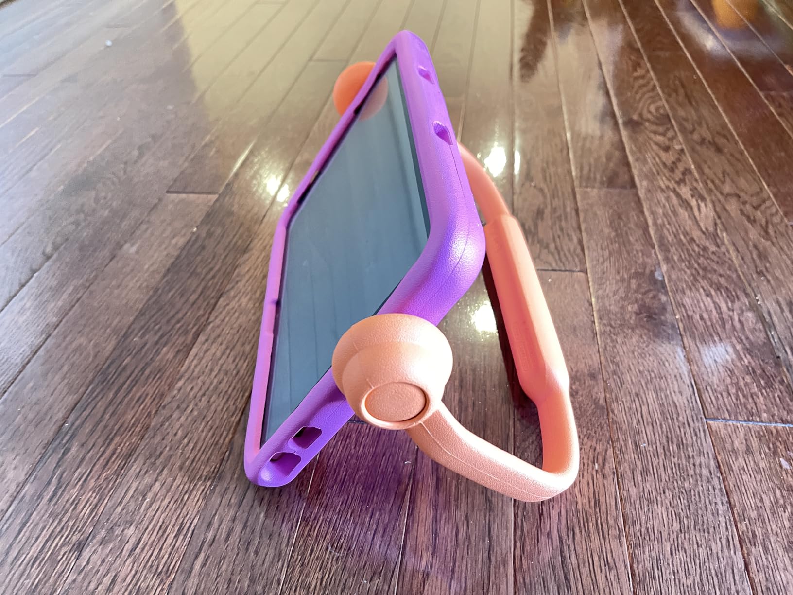 Speck iPad Case for Kids - Heavy Duty Protective Case for 10.9 Inch iPad 10th Generation - Multi-Range Stand & Handle - Works for Car Headrests & Table Top Watching - Violet/Flux Orange customer photo 2