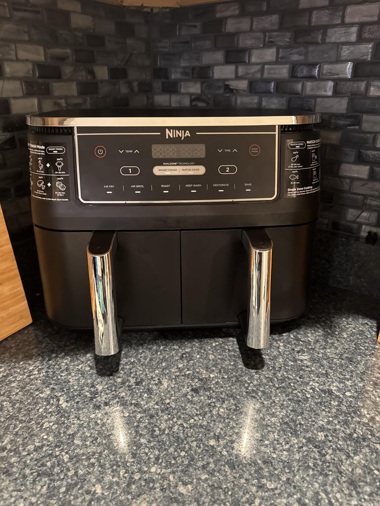 Ninja Foodi Air Fryer, 10 Qt DualZone, 6-in-1, Black, DZ302 | Air fry, broil, roast, keep warm, dehydrate, bake, 2x5 Qt baskets, Fits 8 lbs wings customer photo 2