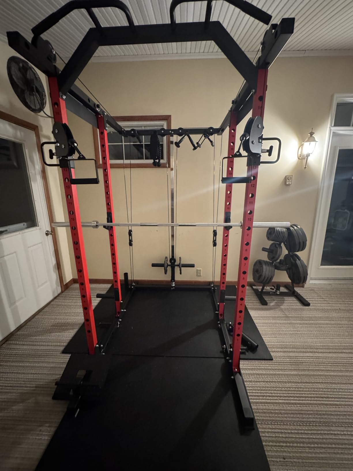 Mikolo Power Cage with Cable Crossover System, 1500LBS Squat Rack with LAT Pull Down System, Pulley System for Fitness Home Gym customer photo 2