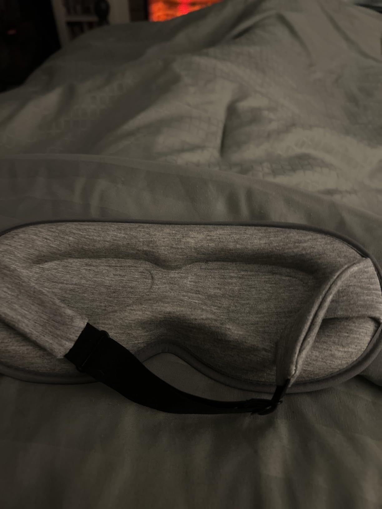 3D Blackout Weighted Eye Mask for Sleep, Airplane Travel Essential, Long flights, road trips, gentle weighted comfort, deep cups, lash-friendly, adjustable strap, daytime naps for men & women customer photo 2