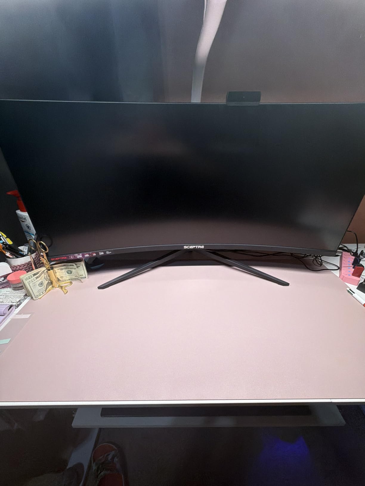 Leather Desk Pad Protector, Non-Slip Desk Pad (Black, 23.6